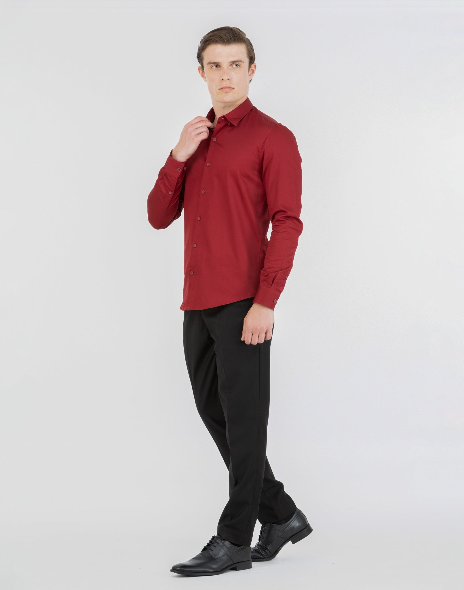 RED SATIN SHIRT