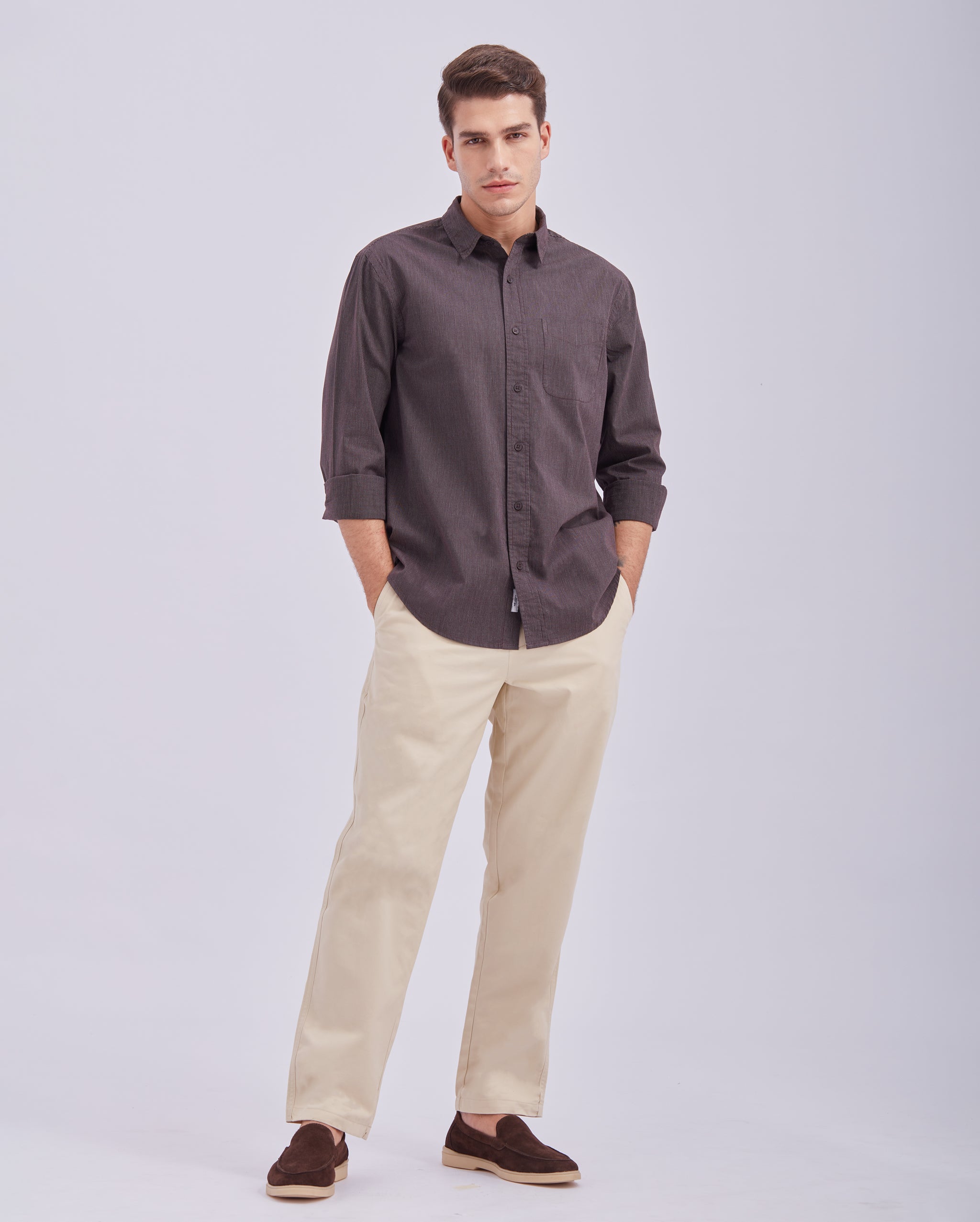 Dark Brown Stripe Shirt