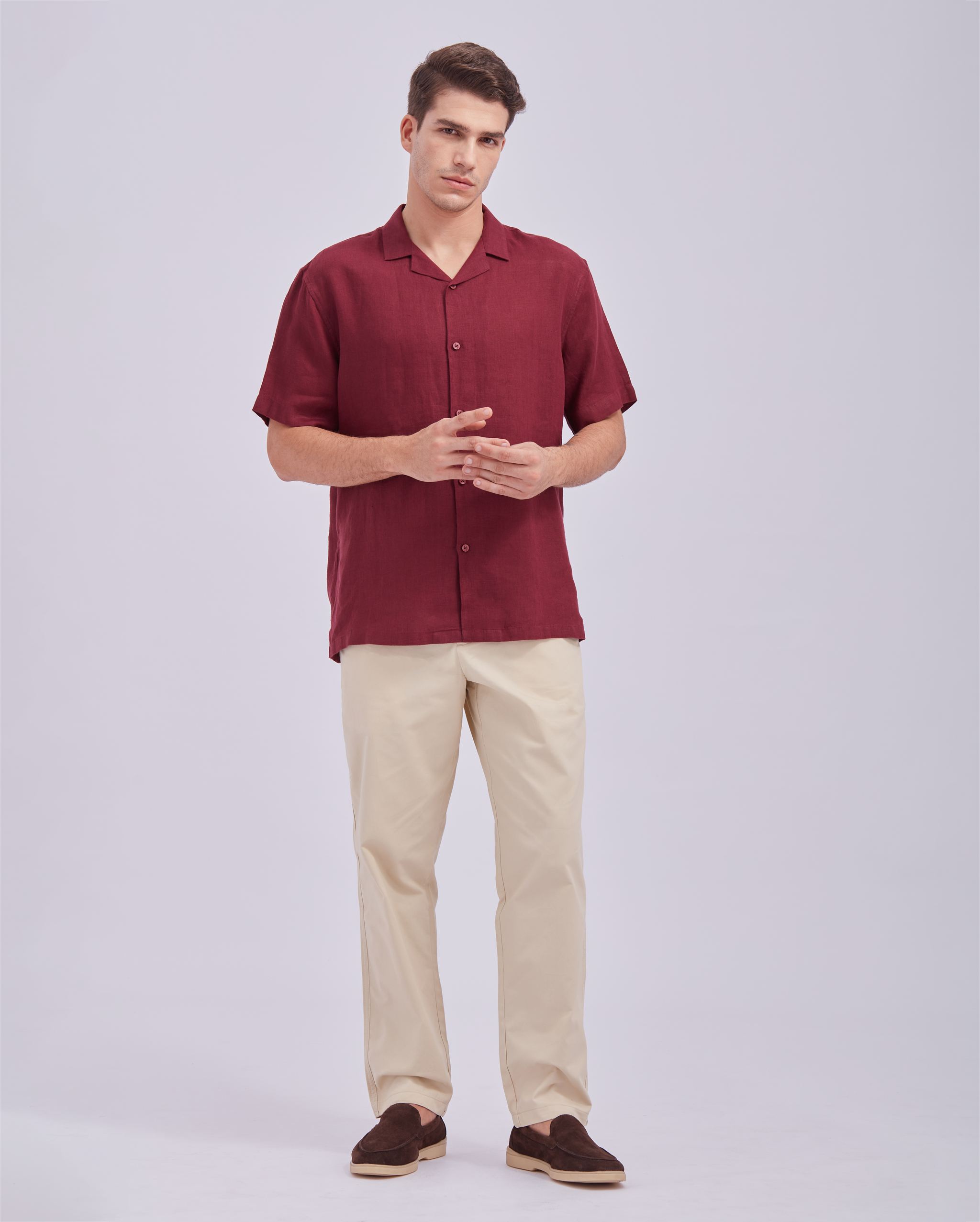 Maroon Cuban Shirt