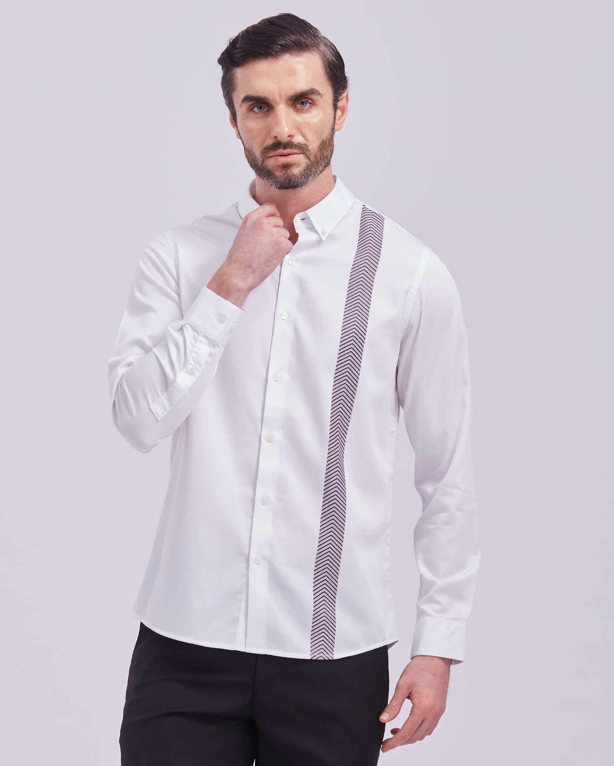 White Giza Panel Shirt