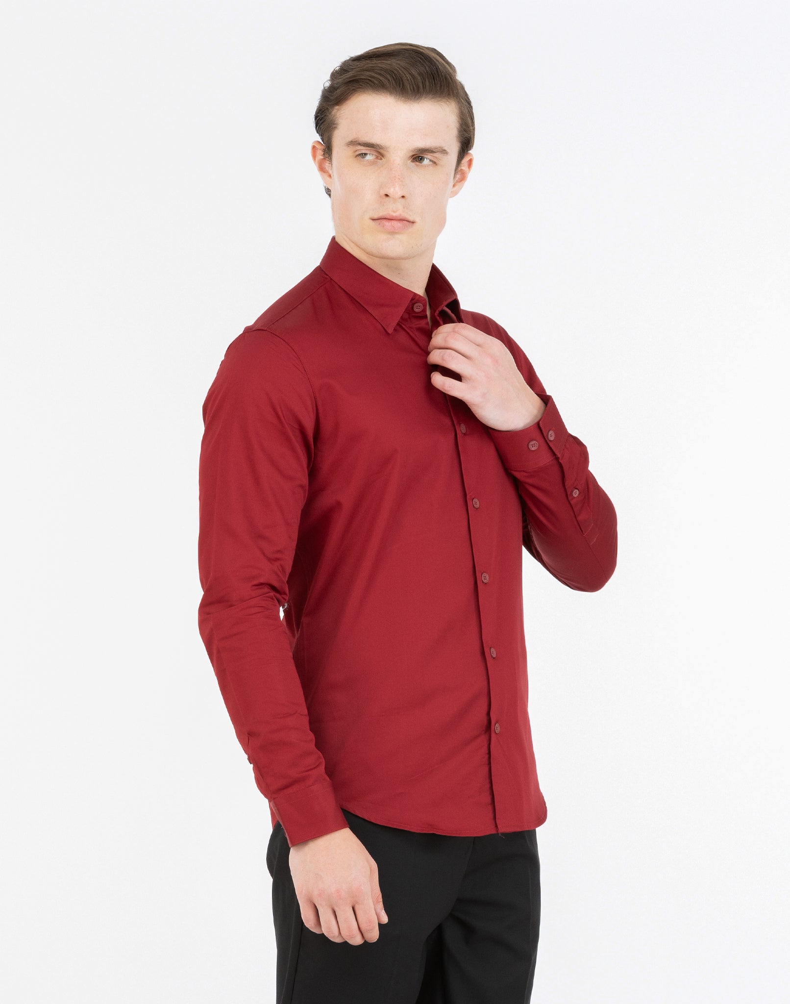 RED SATIN SHIRT