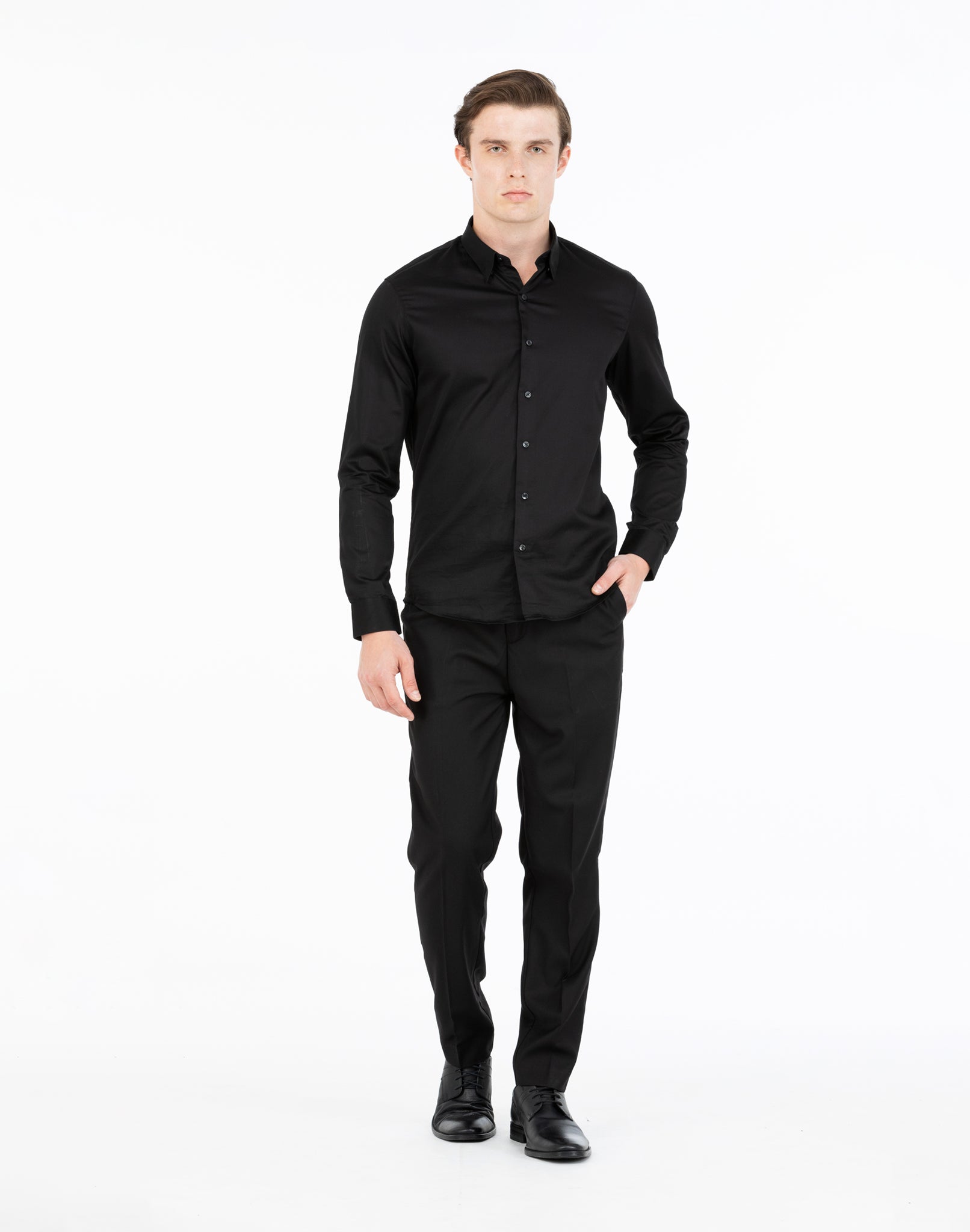 BLACK SATIN SHIRT