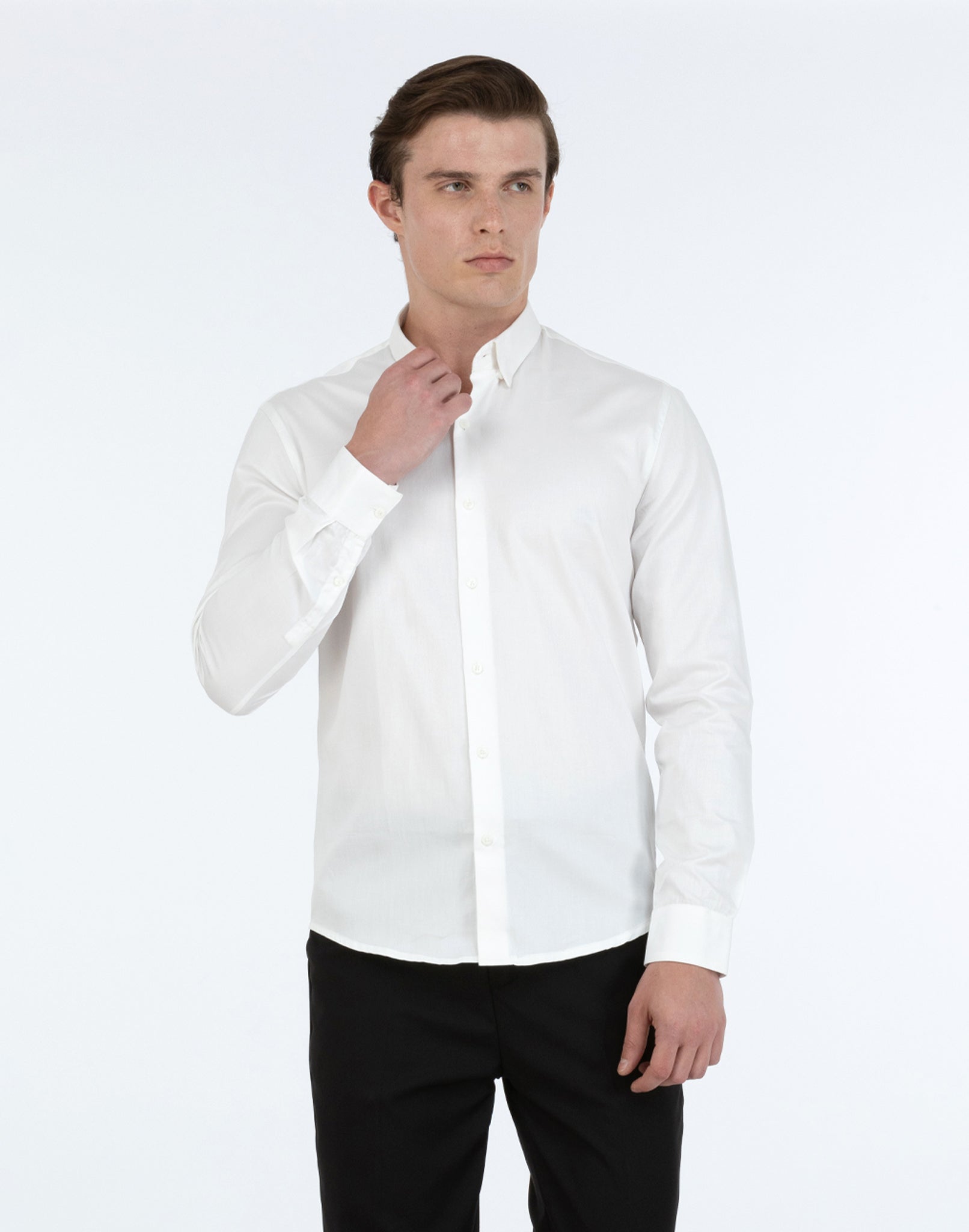WHITE SATIN SHIRT