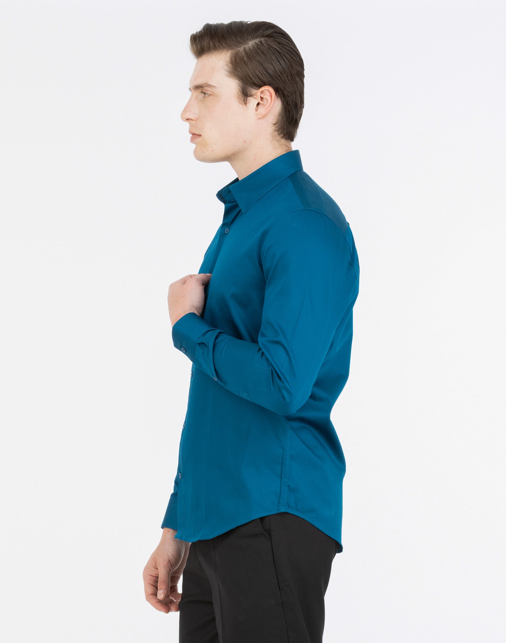 TURTAN BLUE SATIN SHIRT