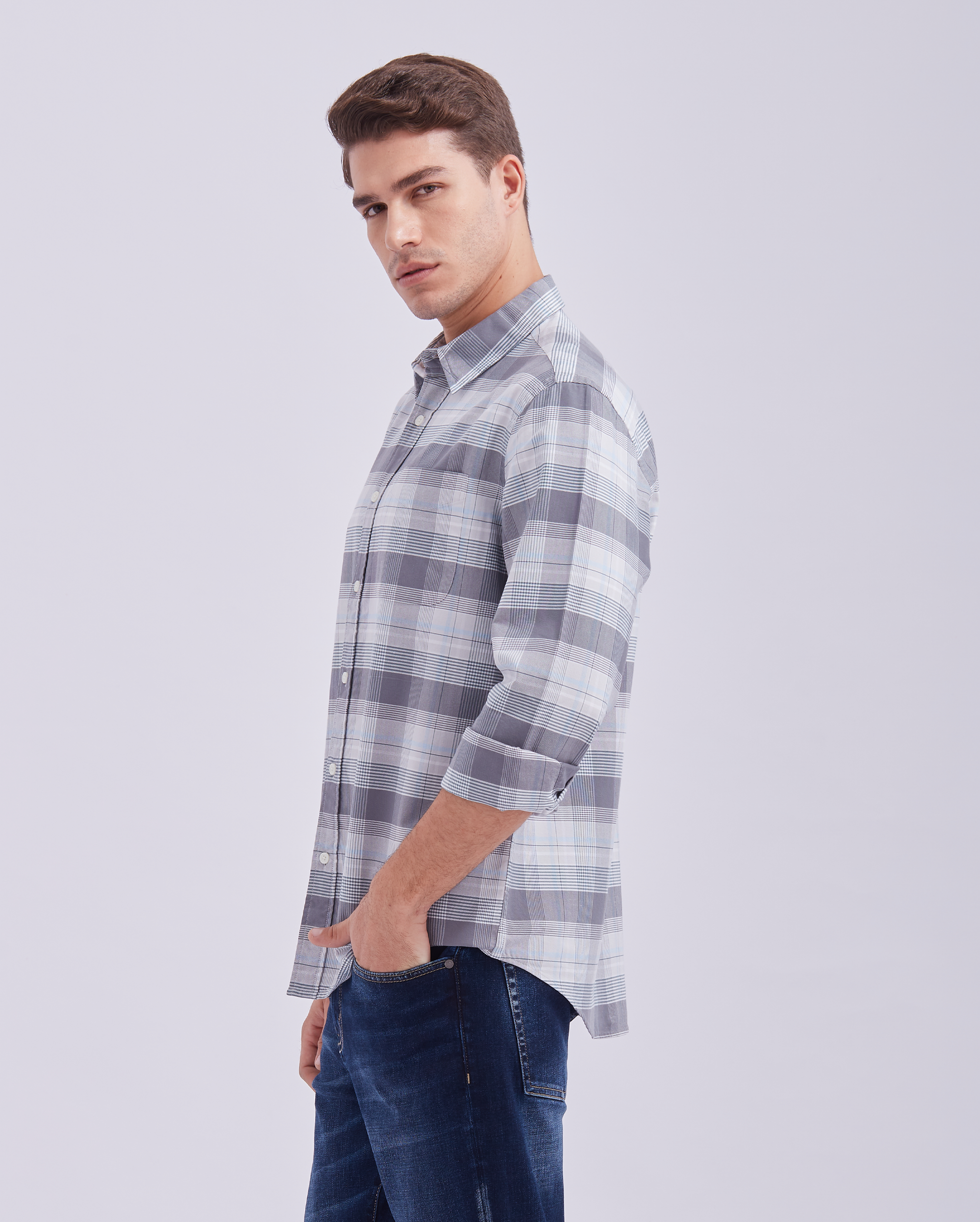 Mist Grey Check Shirt