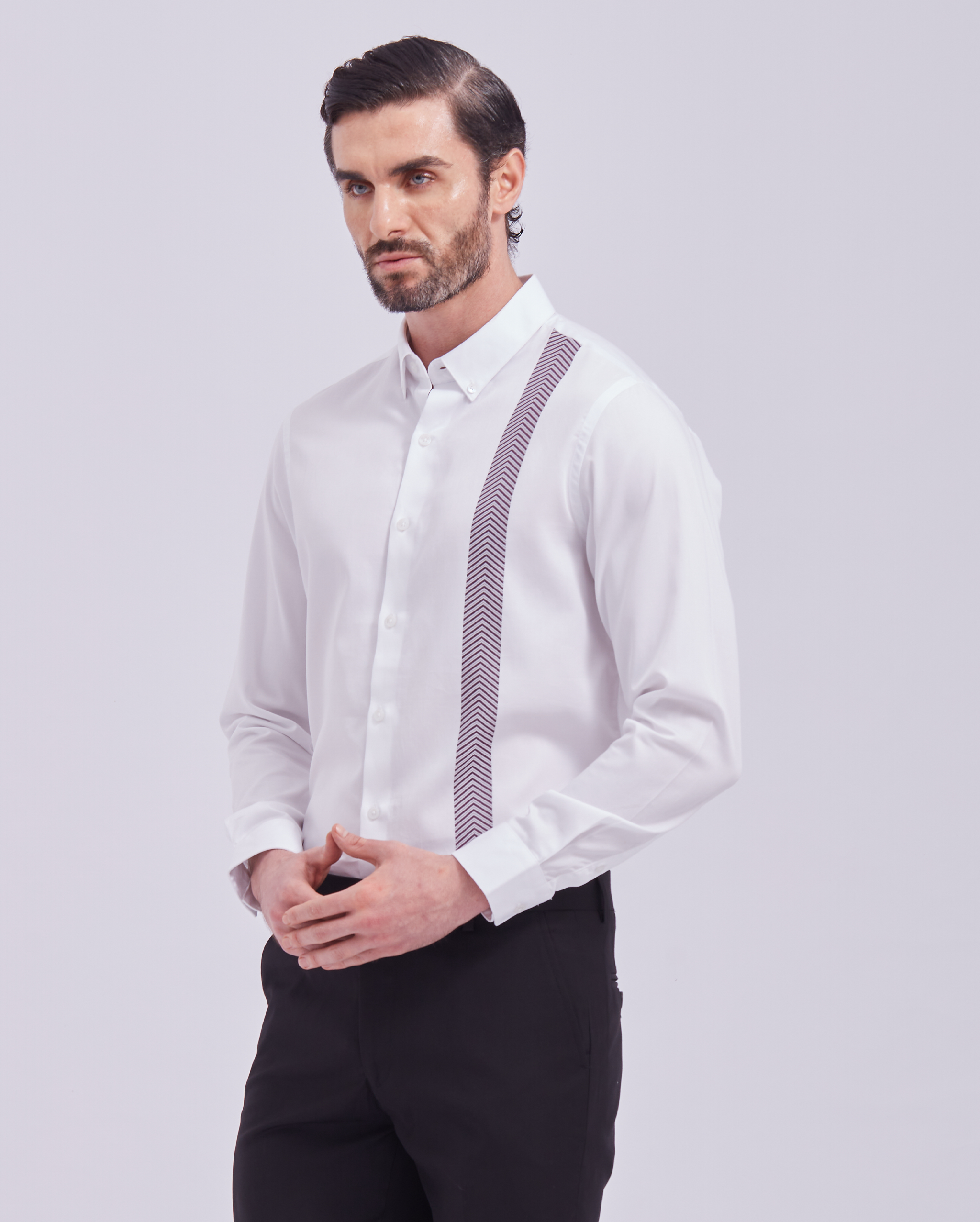 White Giza Panel Shirt