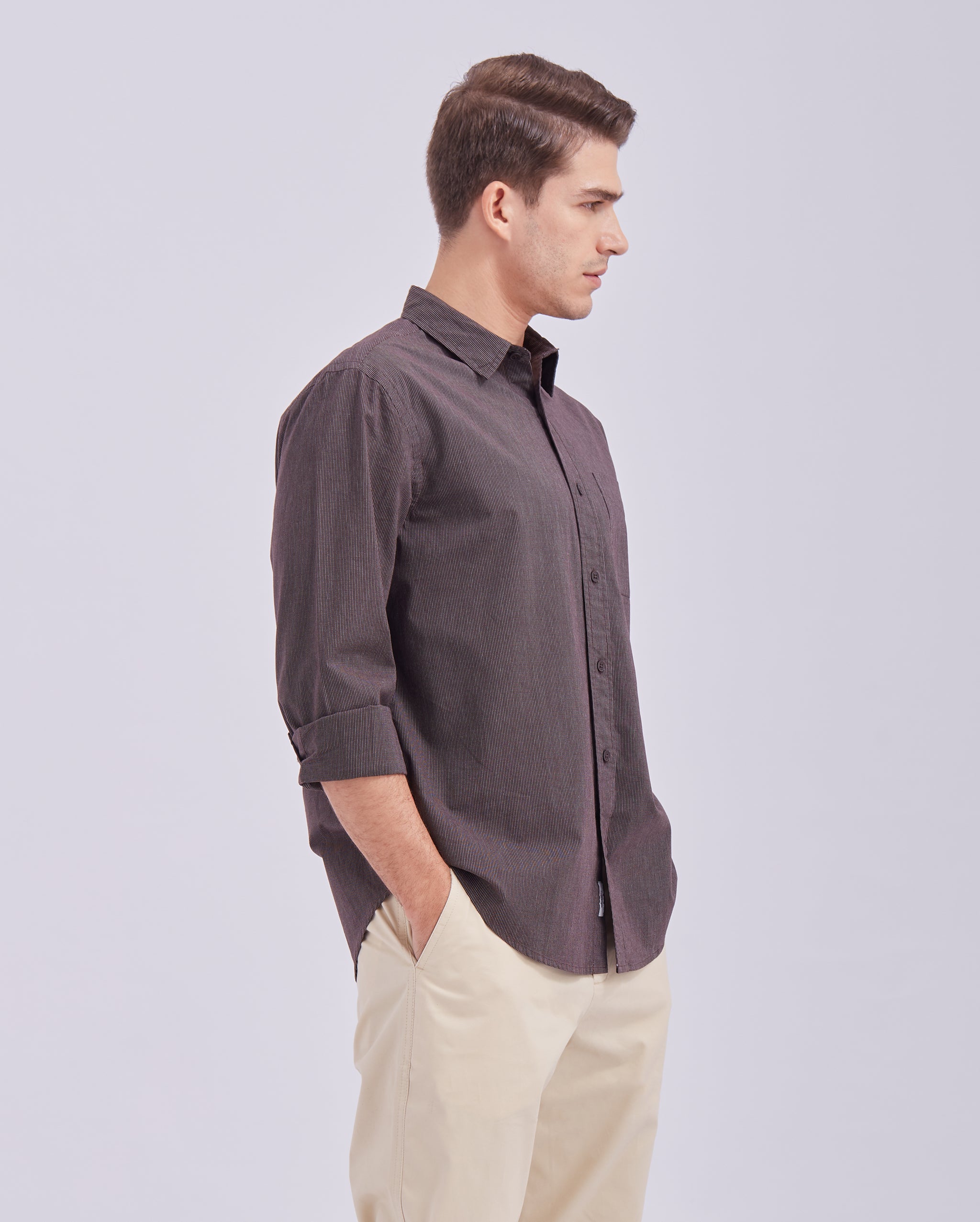 Dark Brown Stripe Shirt