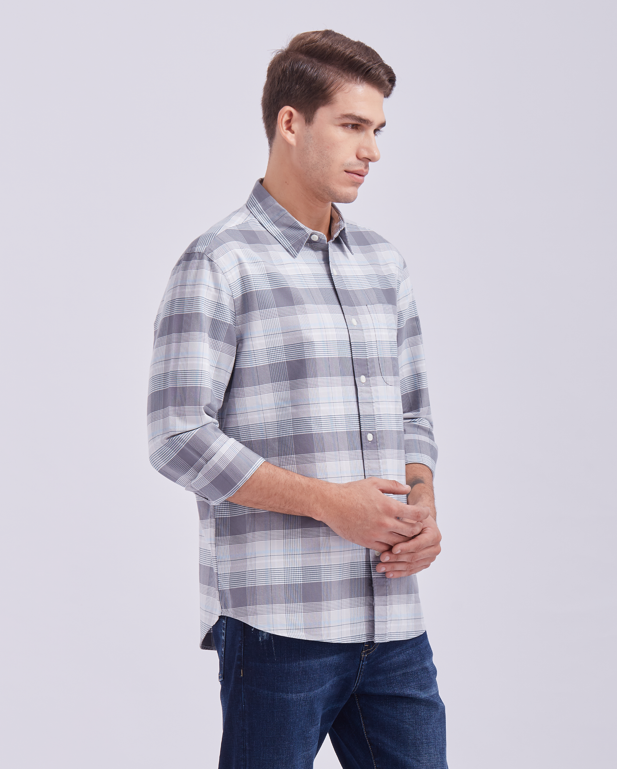 Mist Grey Check Shirt