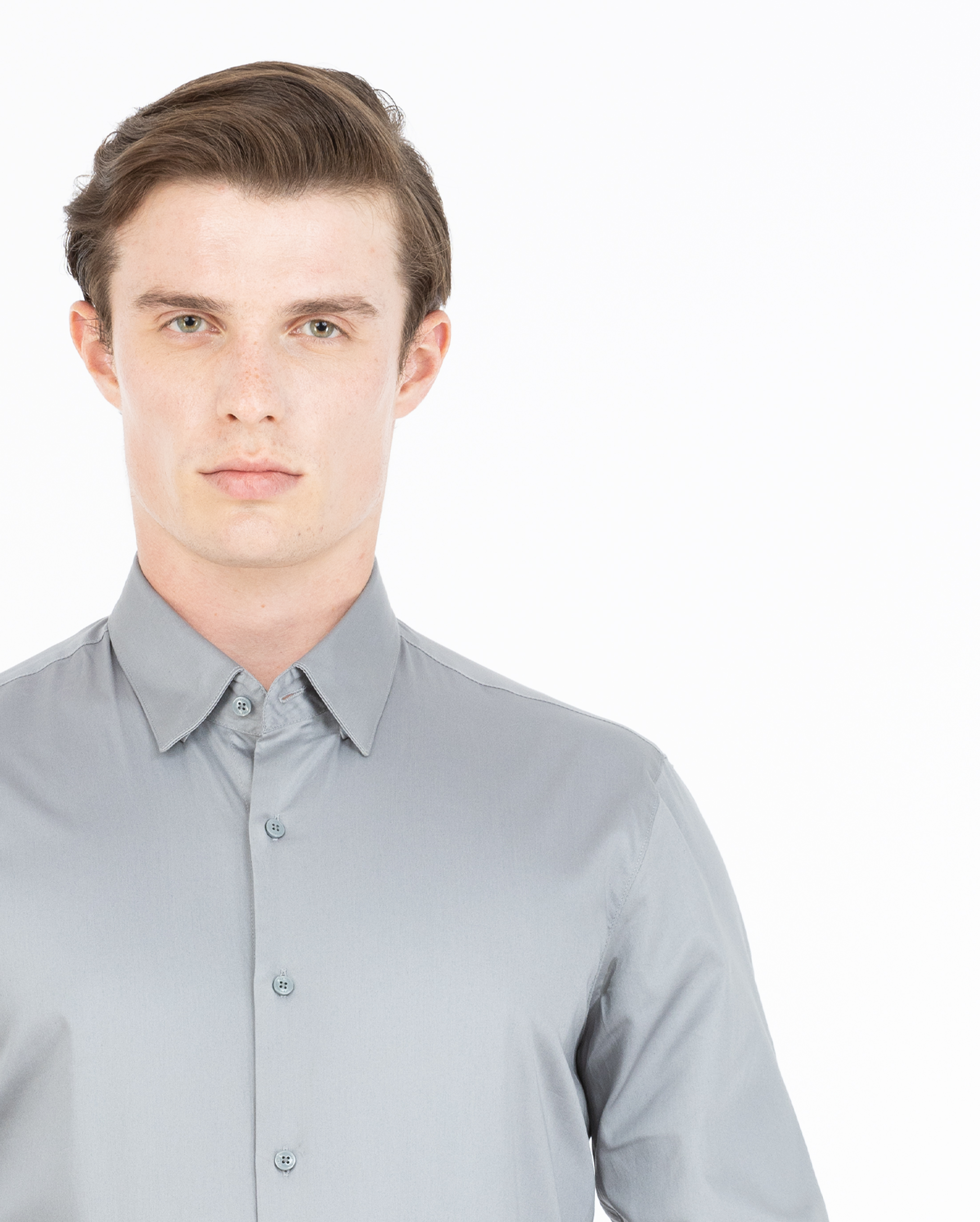 Ash Grey Satin Shirt