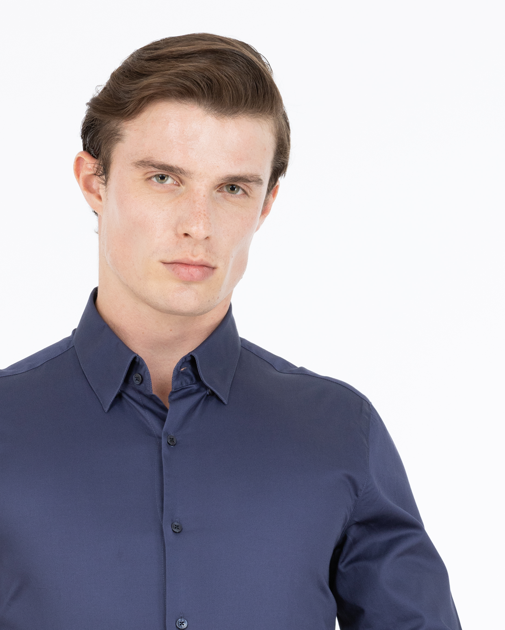 Midnight Slate Satin Shirt