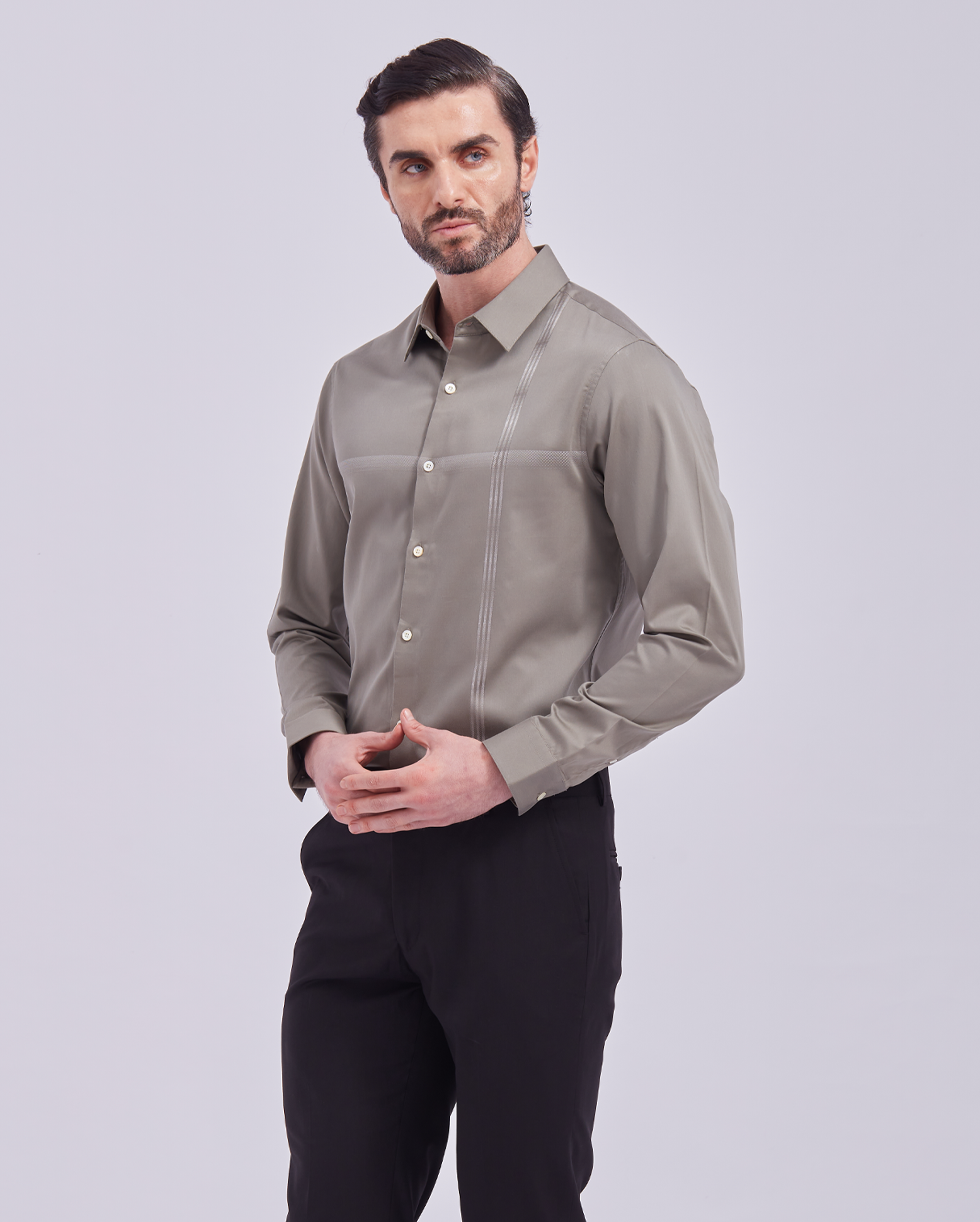 Taupe Giza Panel Shirt