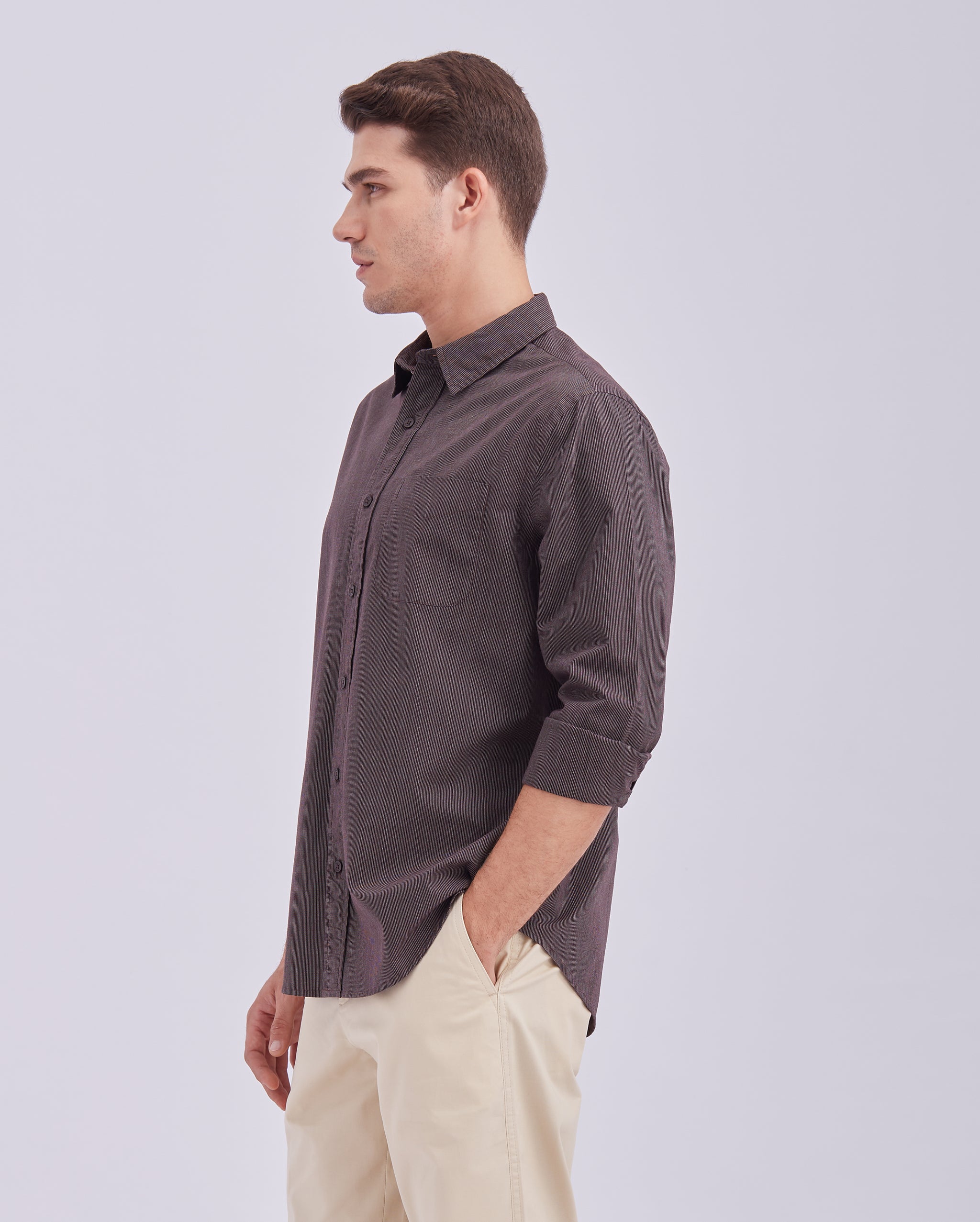 Dark Brown Stripe Shirt
