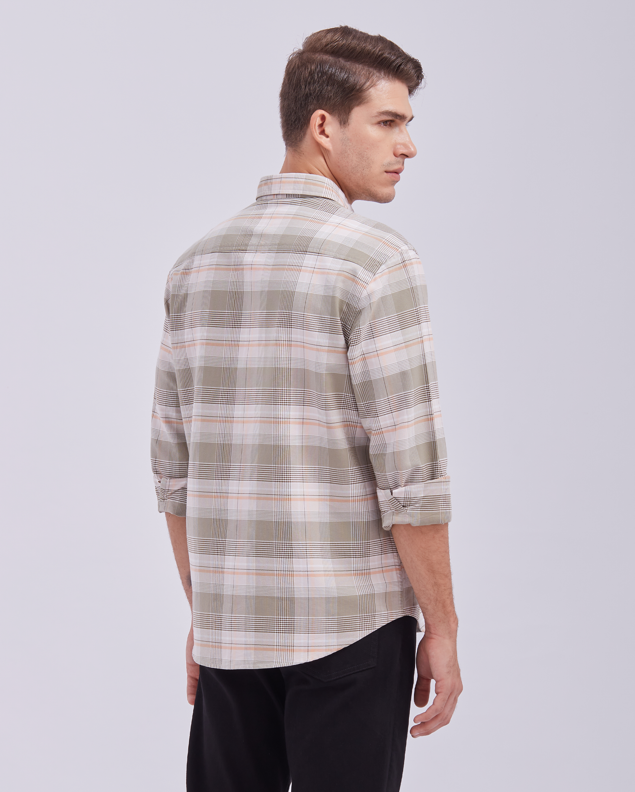 Warm Taupe Check Shirt