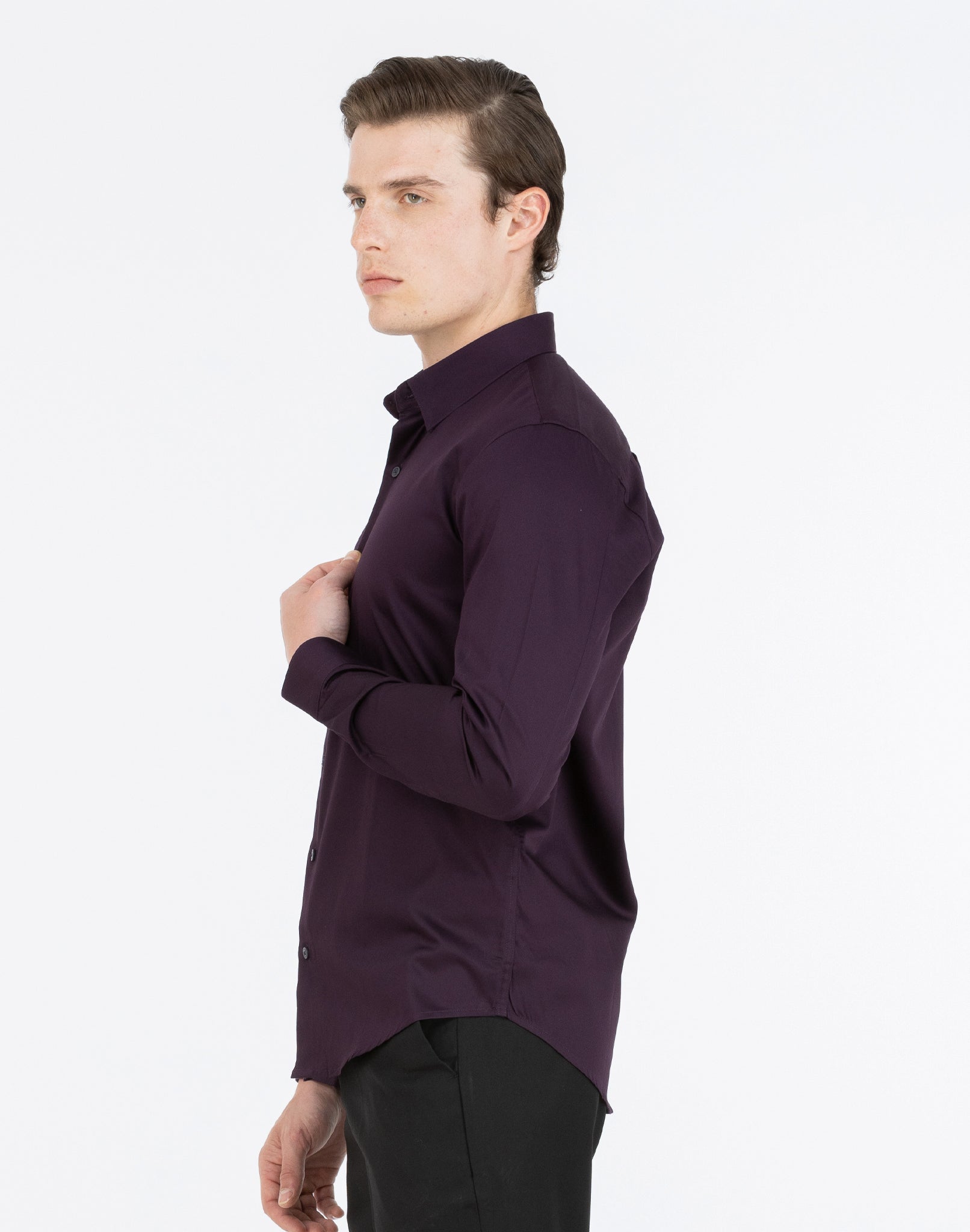 PURPLE SATIN SHIRT
