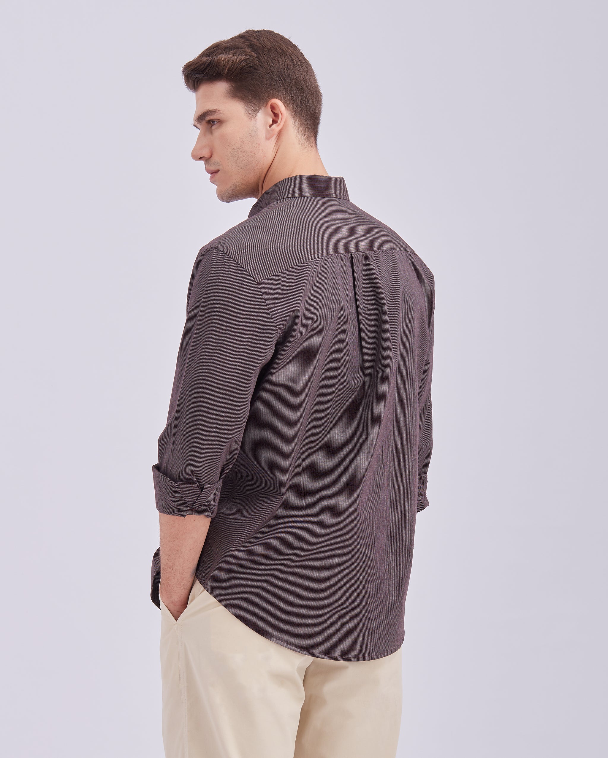 Dark Brown Stripe Shirt