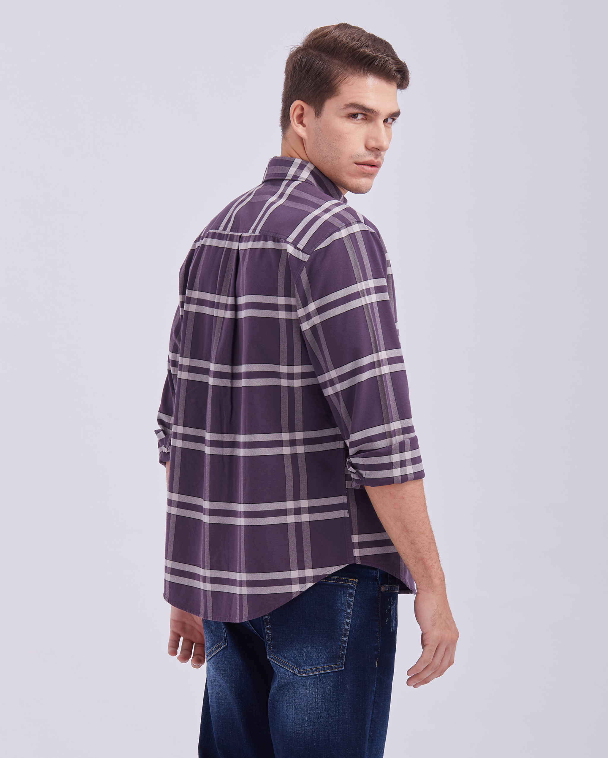 Violet And White Check Shirt