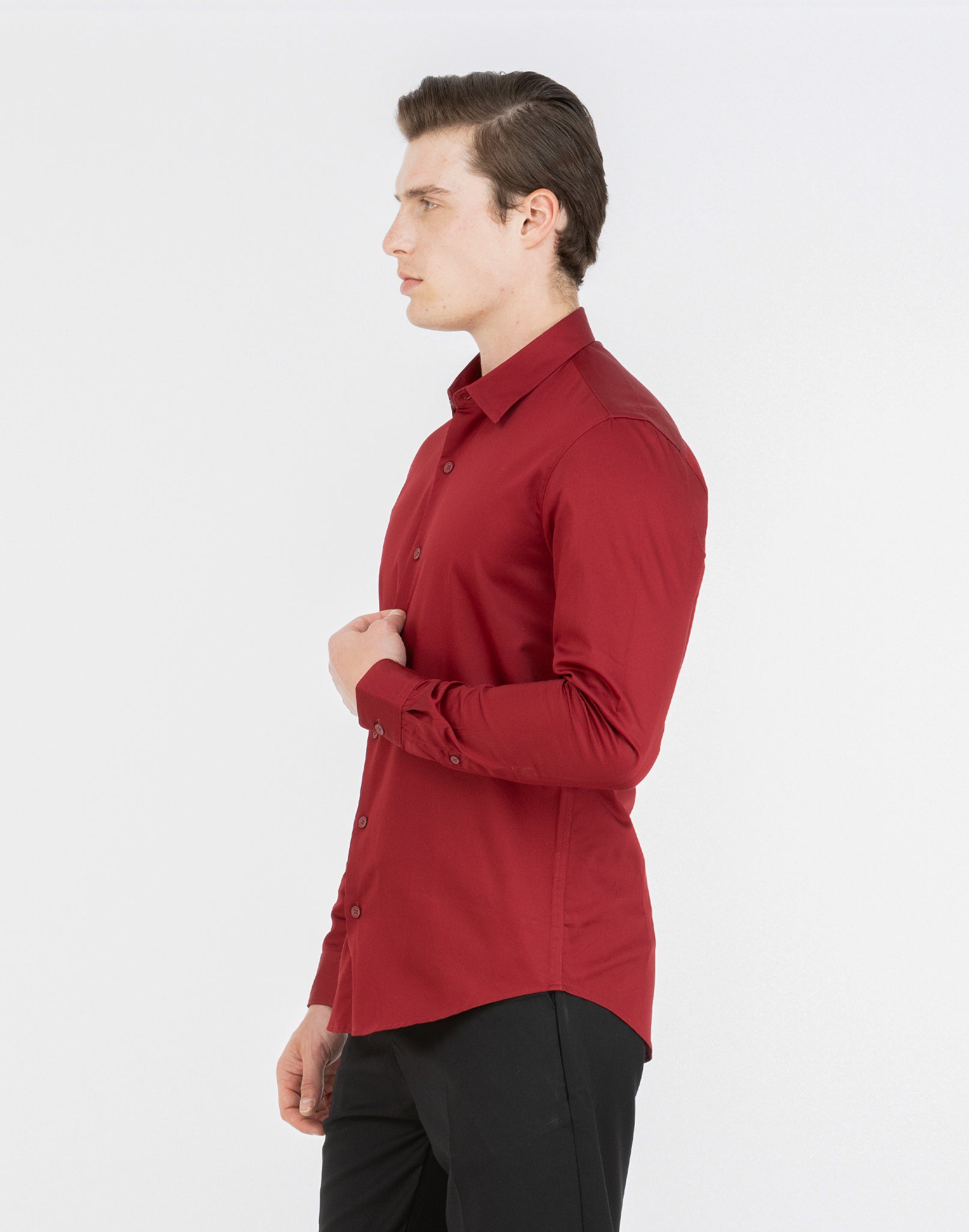 RED SATIN SHIRT