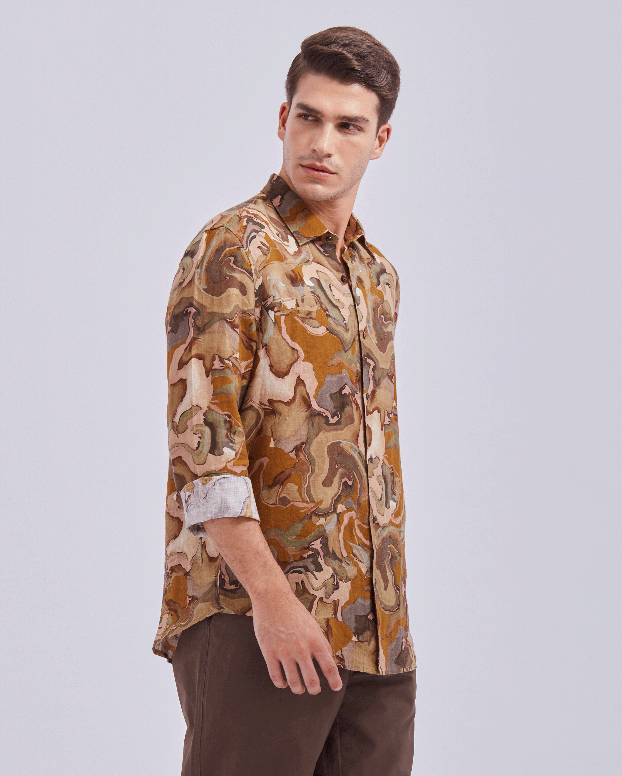 Linen Abstract Print Shirt