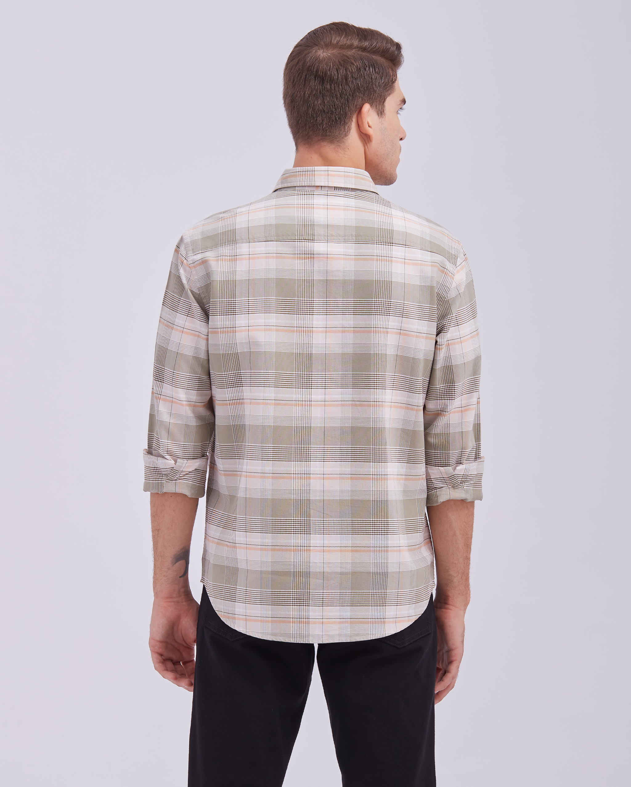 Warm Taupe Check Shirt