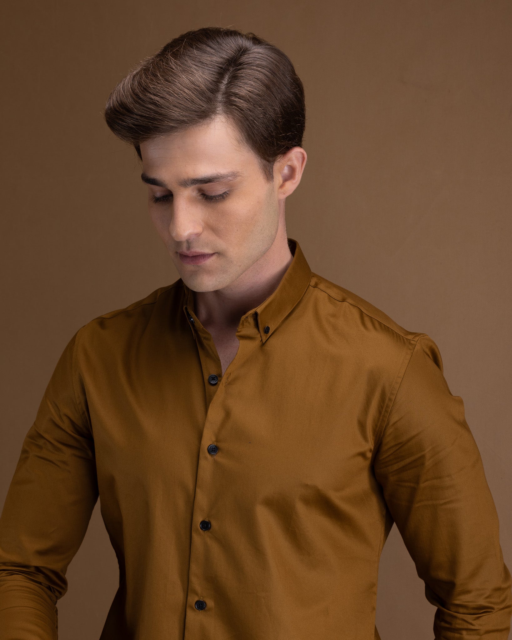 Golden Green Giza Cotton Shirt