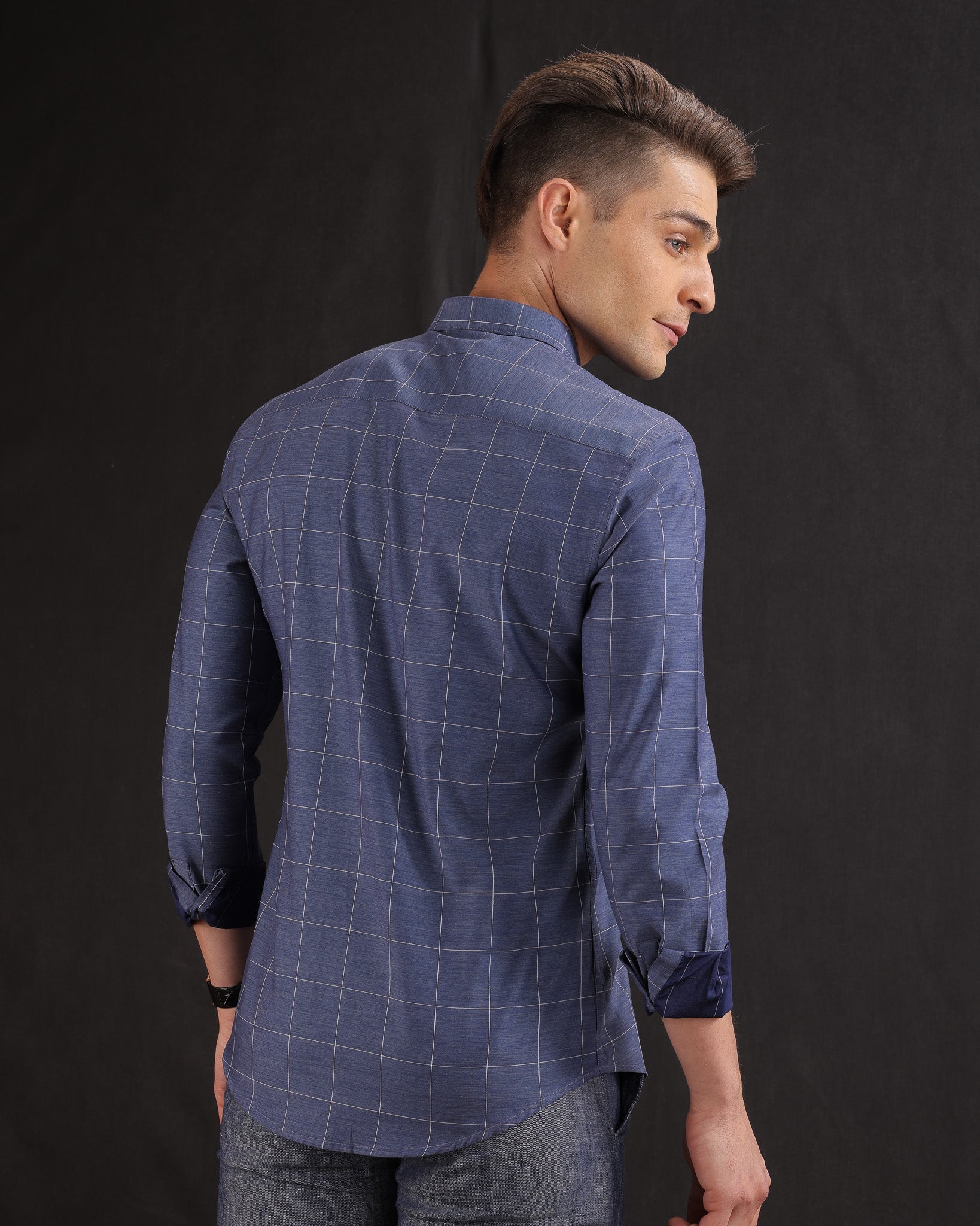 NAVY BLUE CHECK SHIRT