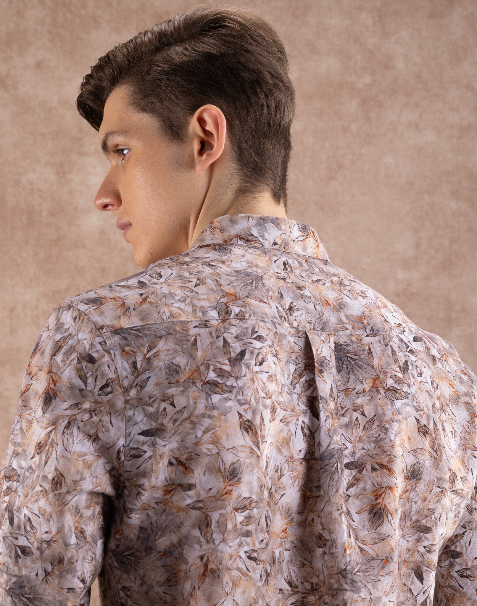 CREAM LINEN PRINT SHIRT