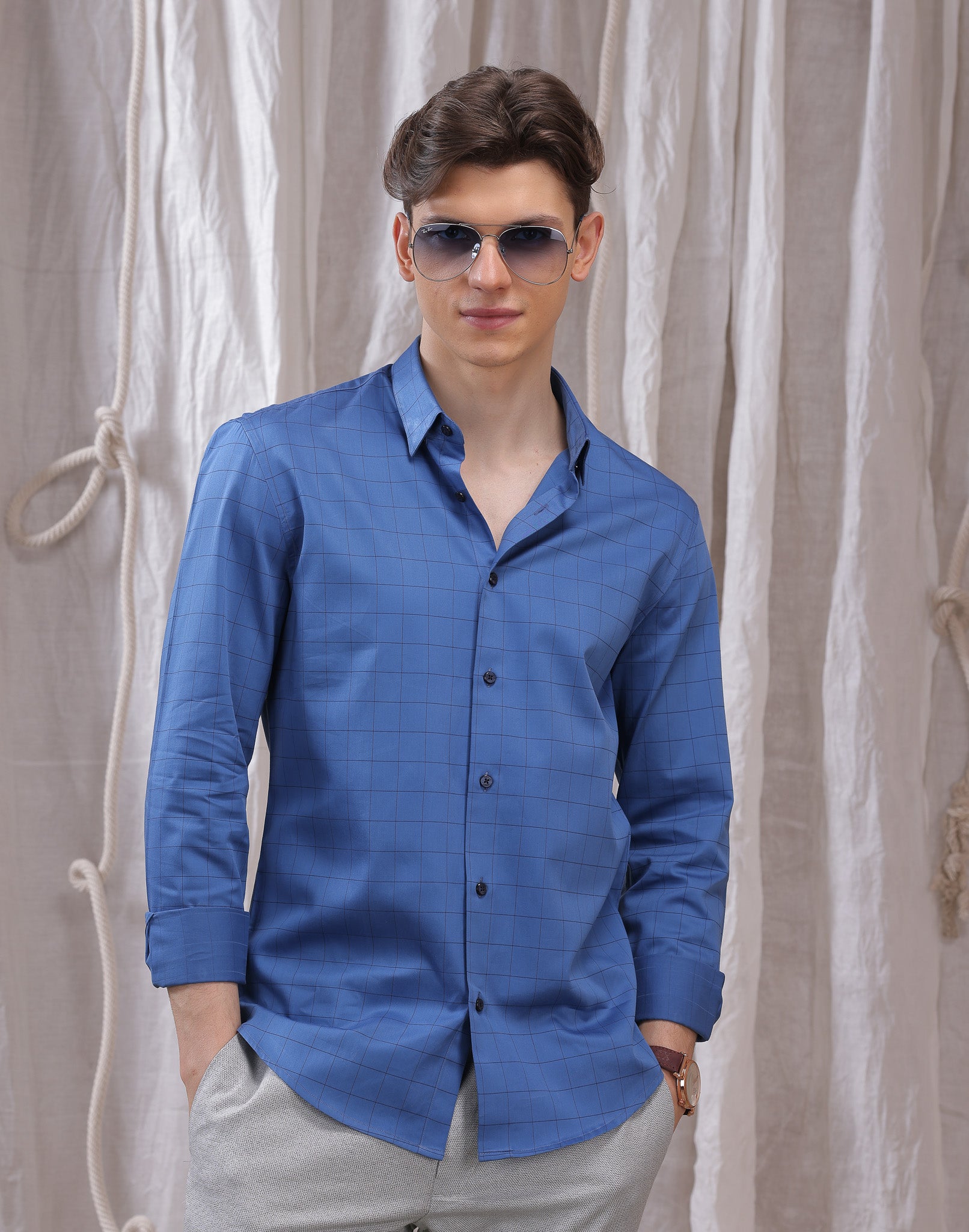 BLUE CHECK SHIRT