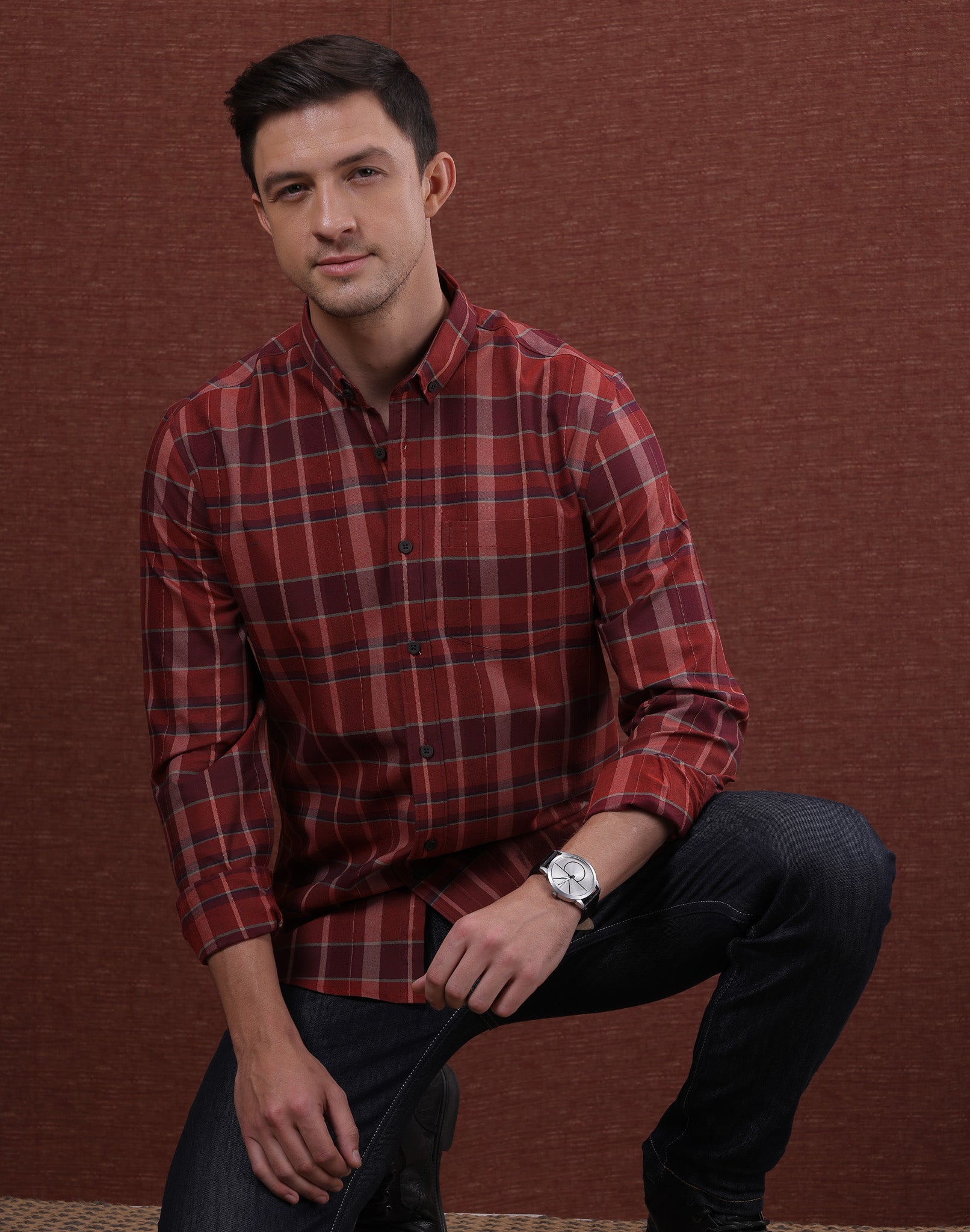 CRIMSON CHECK SHIRT