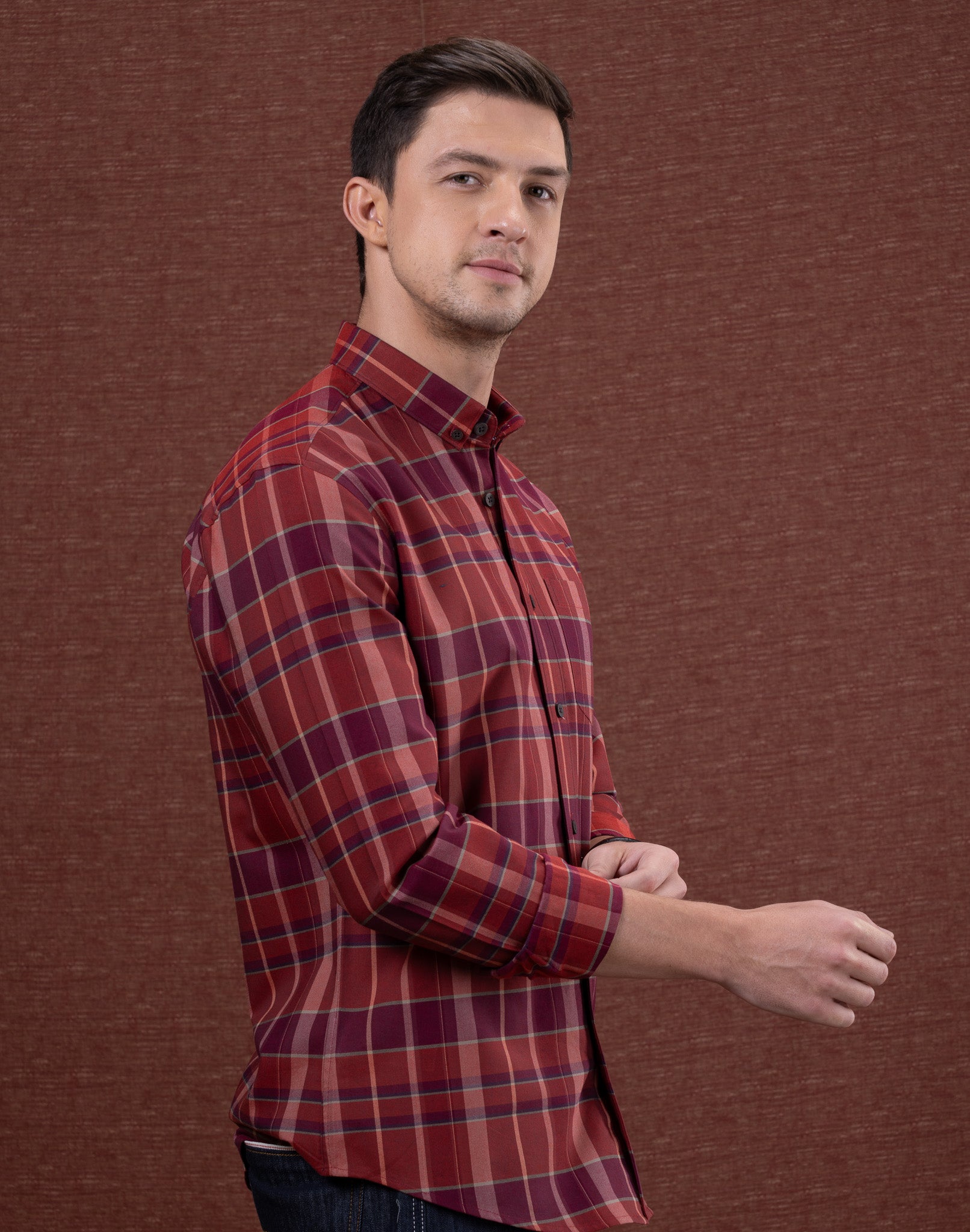 CRIMSON CHECK SHIRT