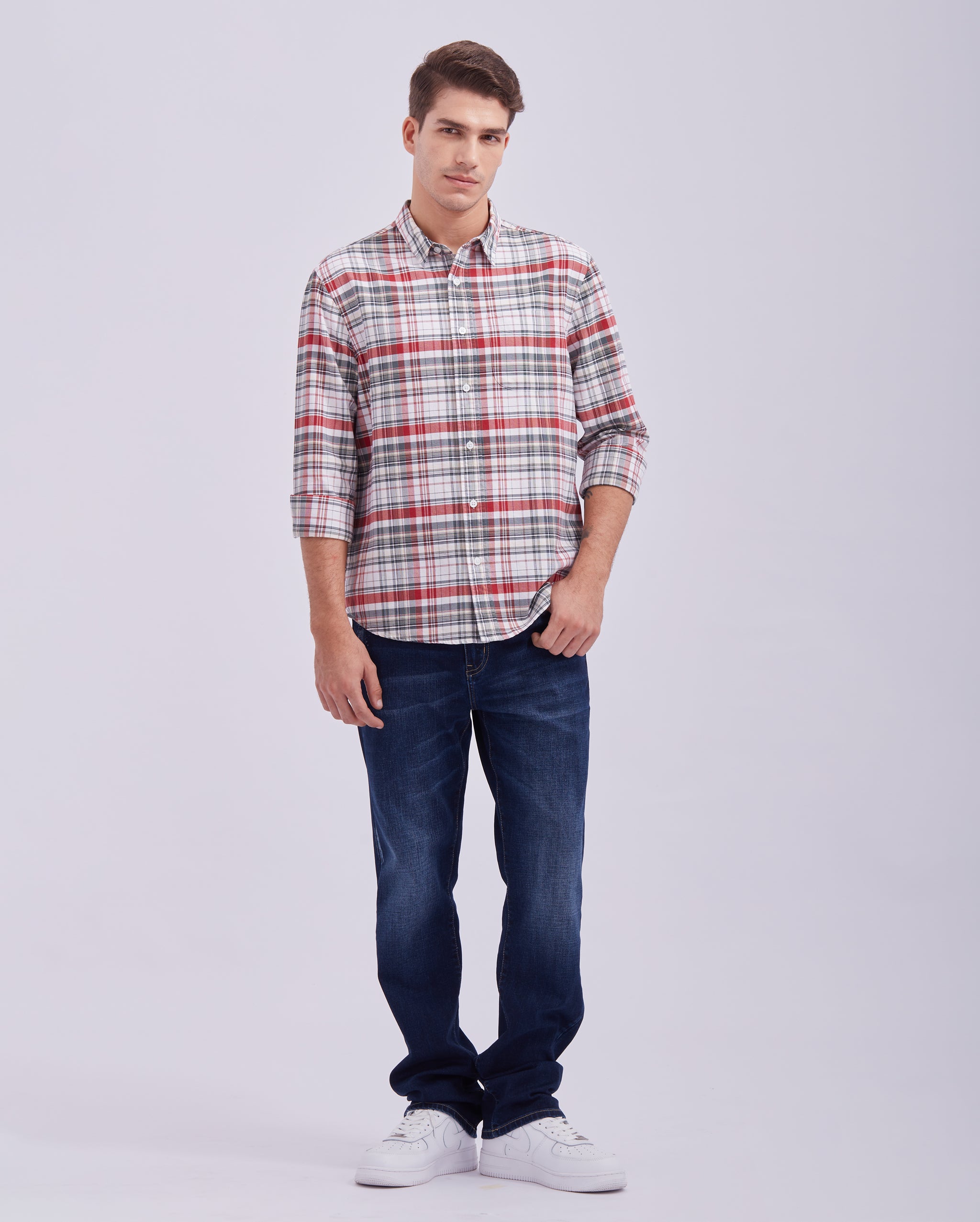 Red And Grey Check Shirt
