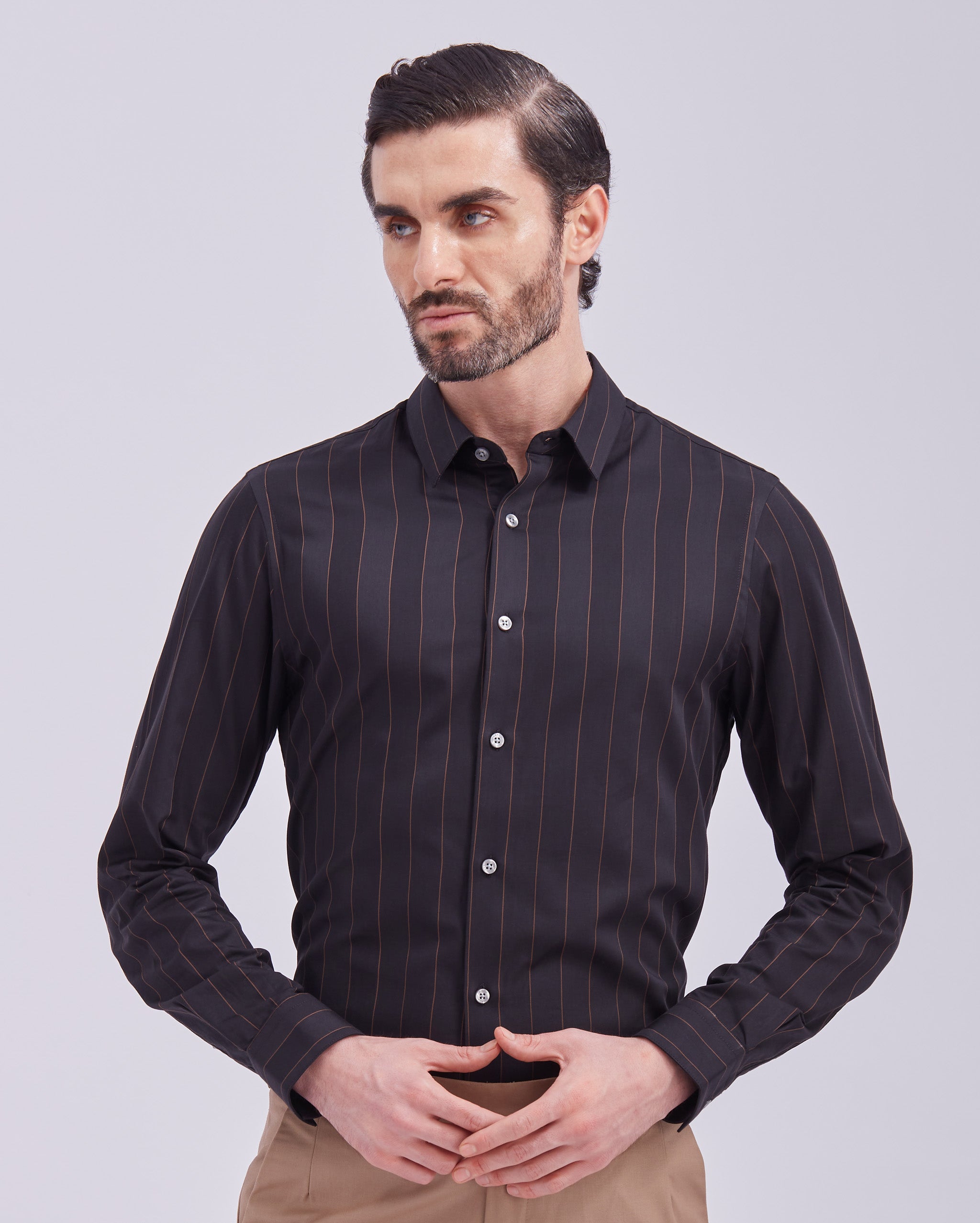Black Giza Stripe Shirt