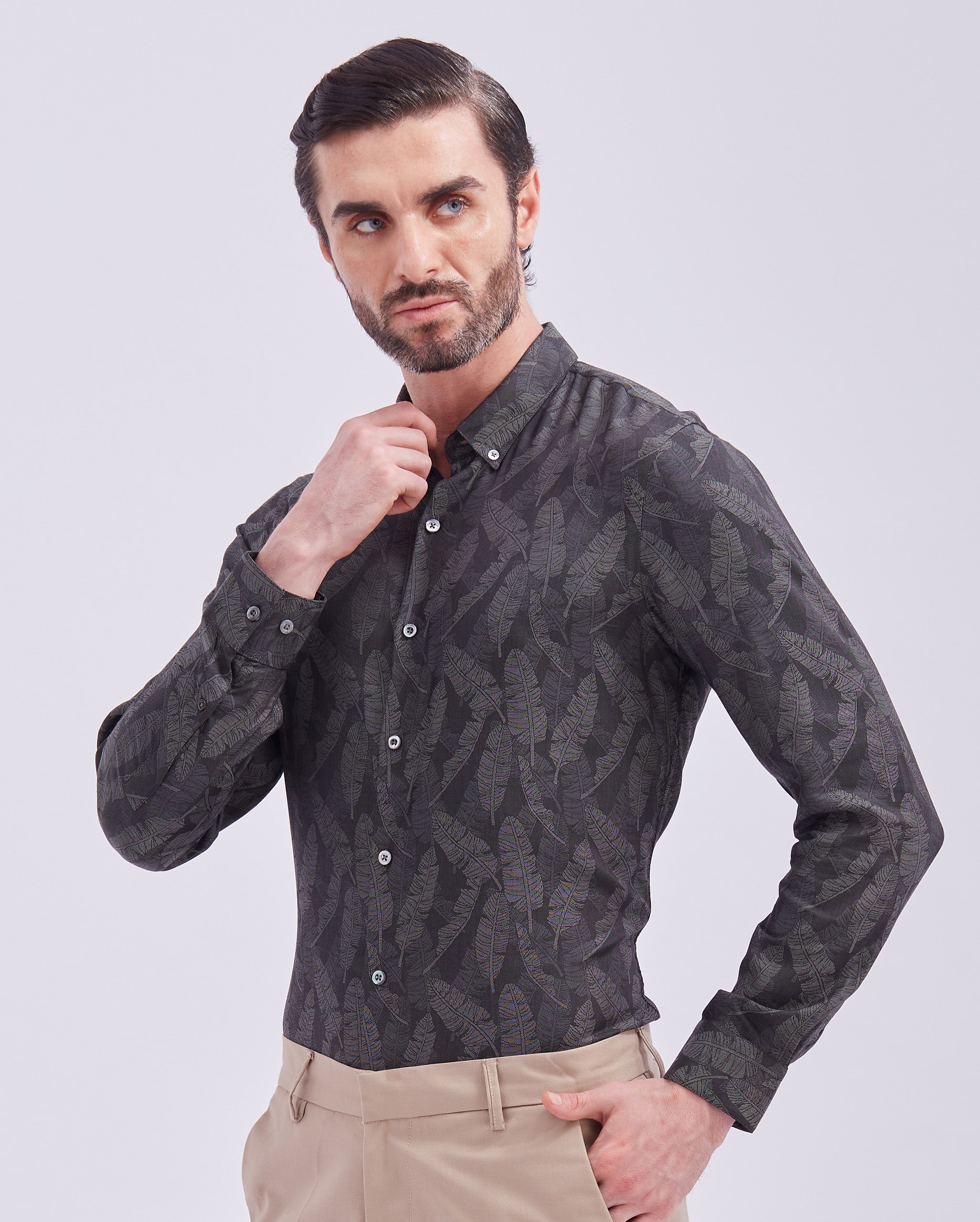 Ash Jacquard Print Giza Shirt