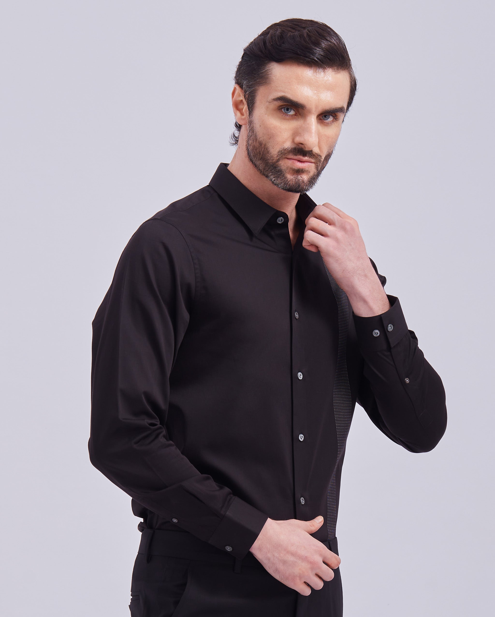 Black And White Giza Panel Shirt