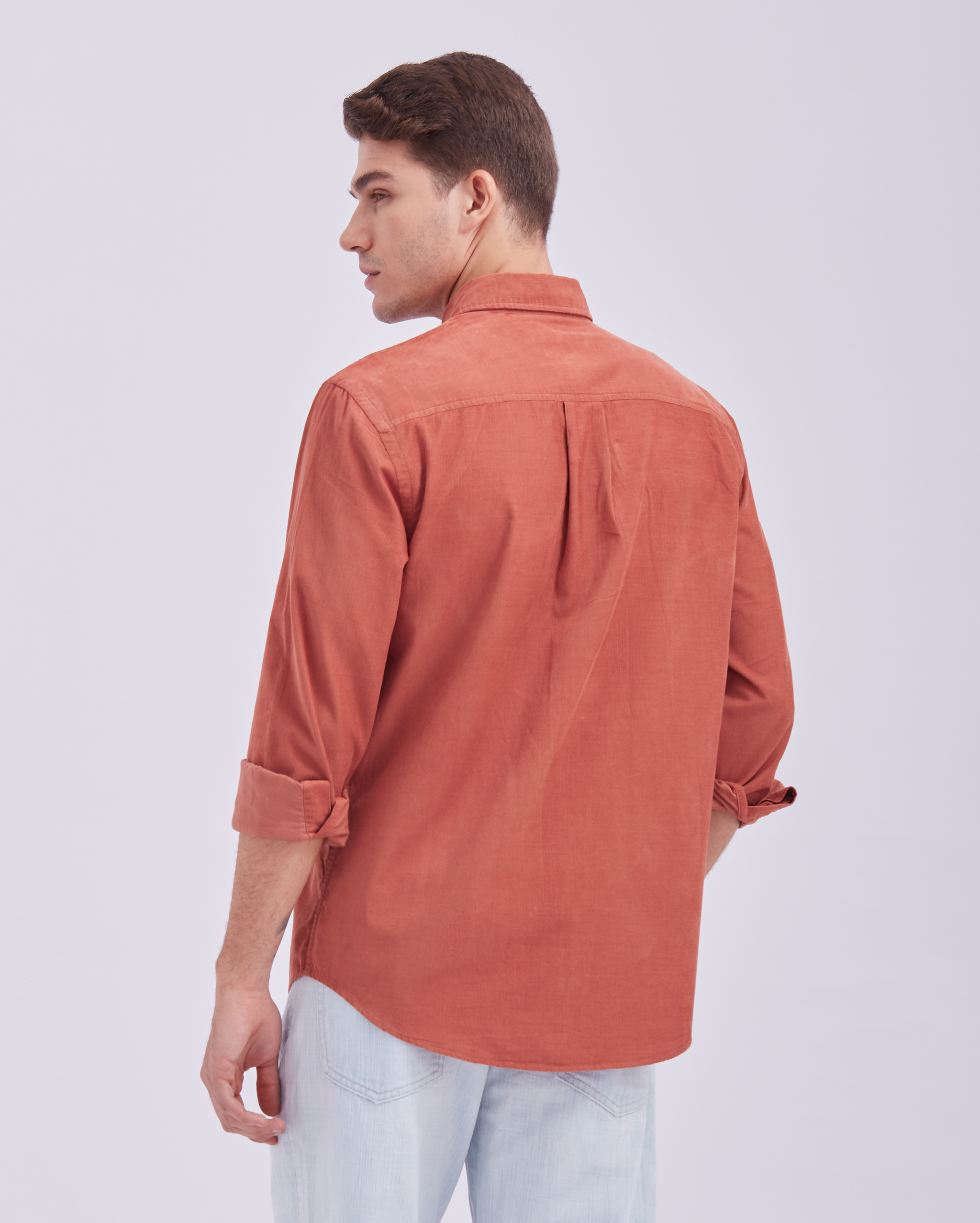 Terracotta Orange Corduroy Shirt