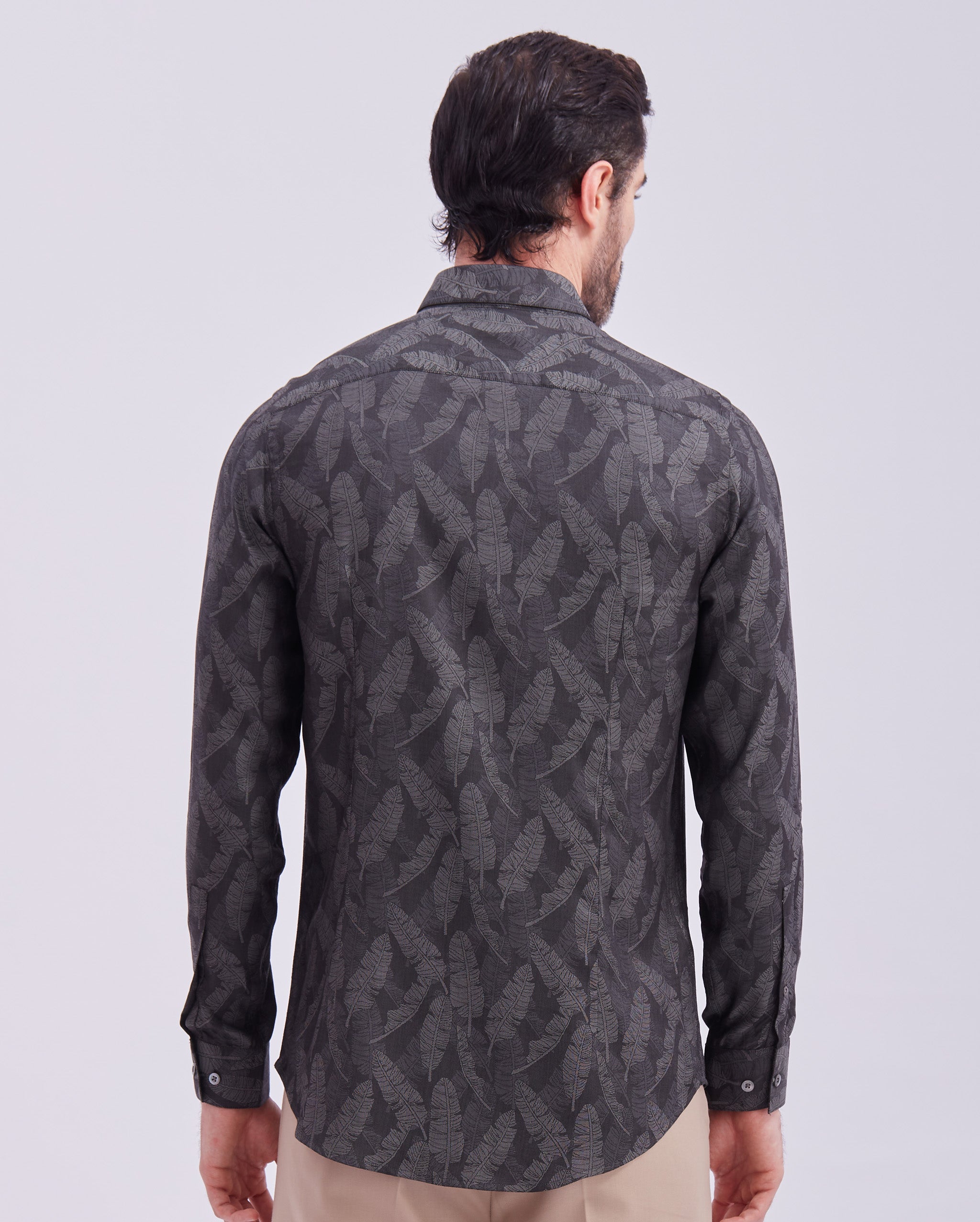 Men's Ash Jacquard Print Giza Shirt