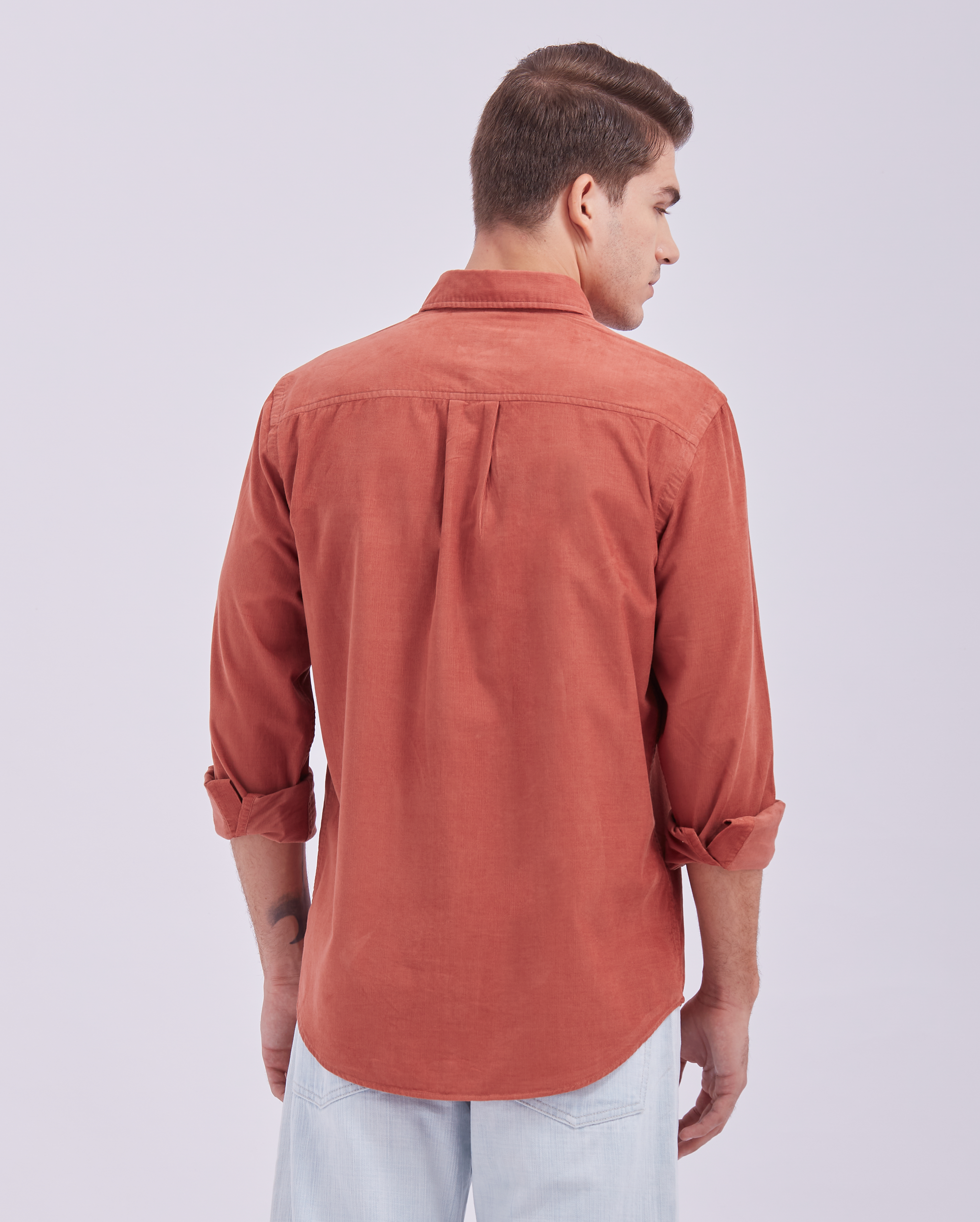 Terracotta Orange Corduroy Shirt