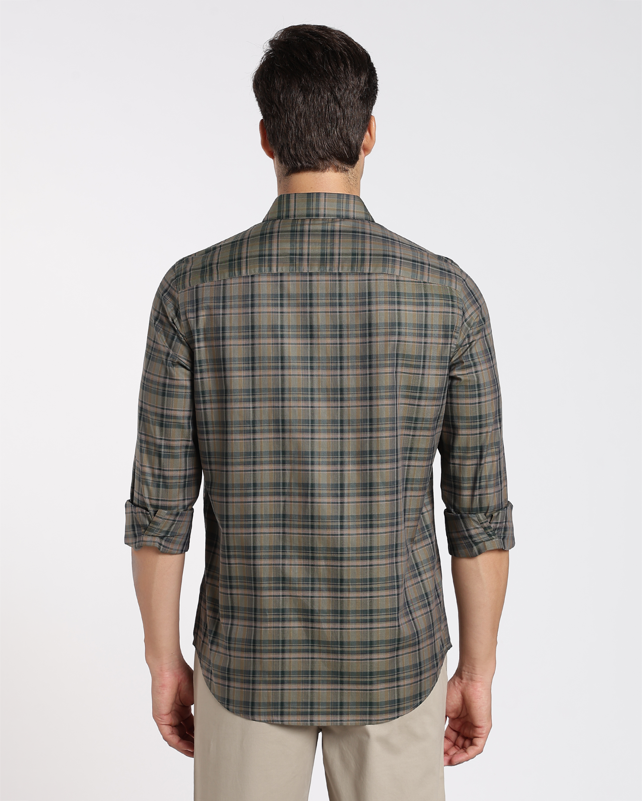 Olive Green Check Shirt