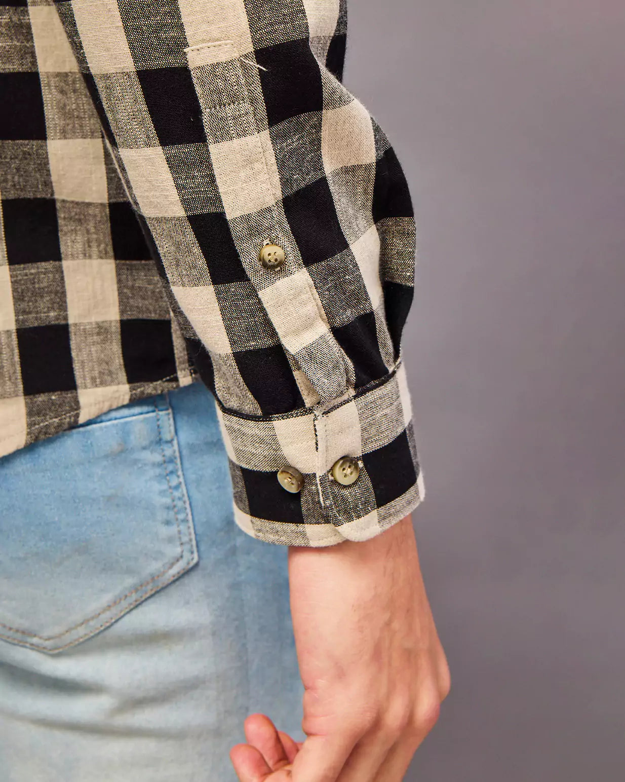 Black And Cream Check Shirt