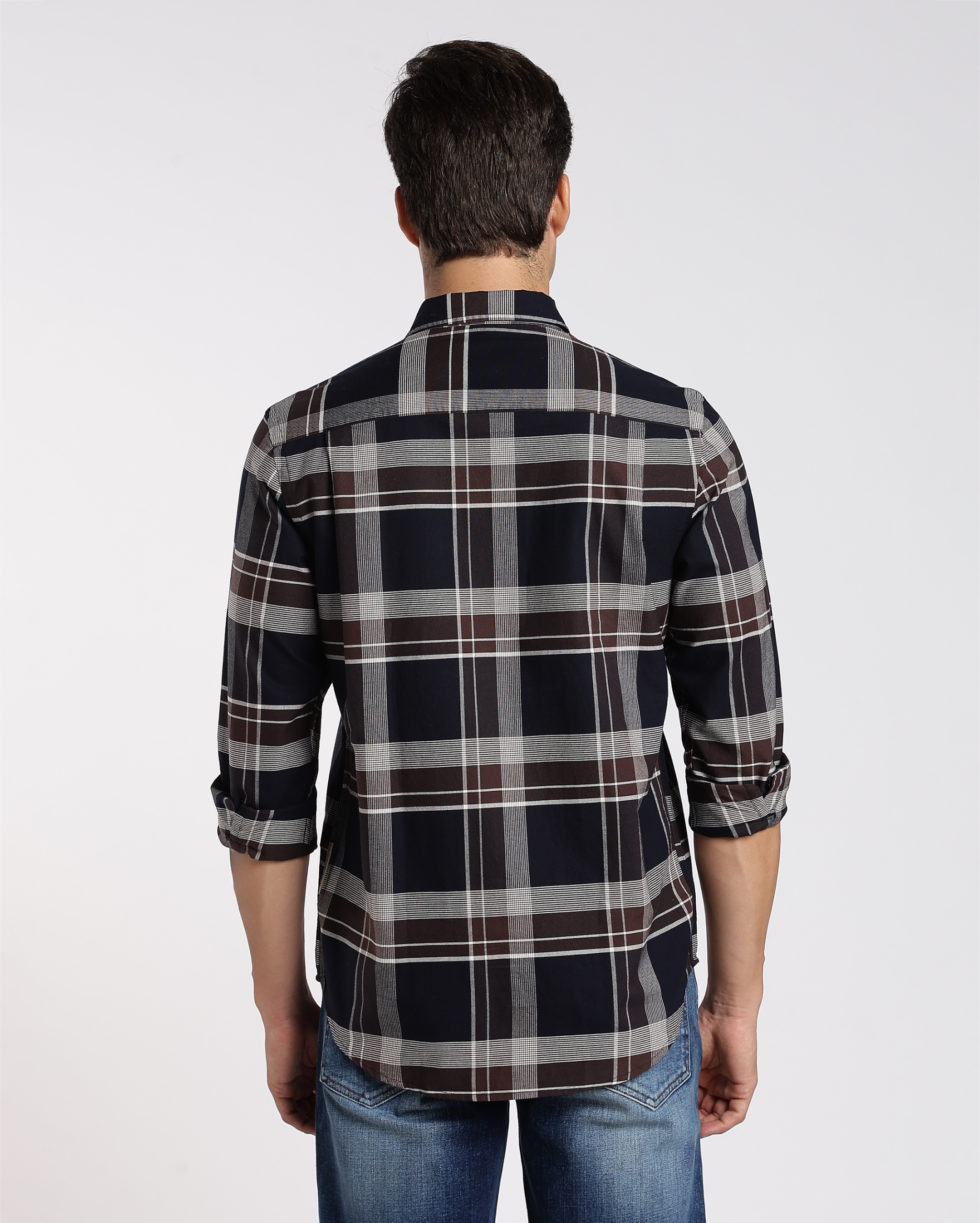 Black and White Tartan Check Shirt