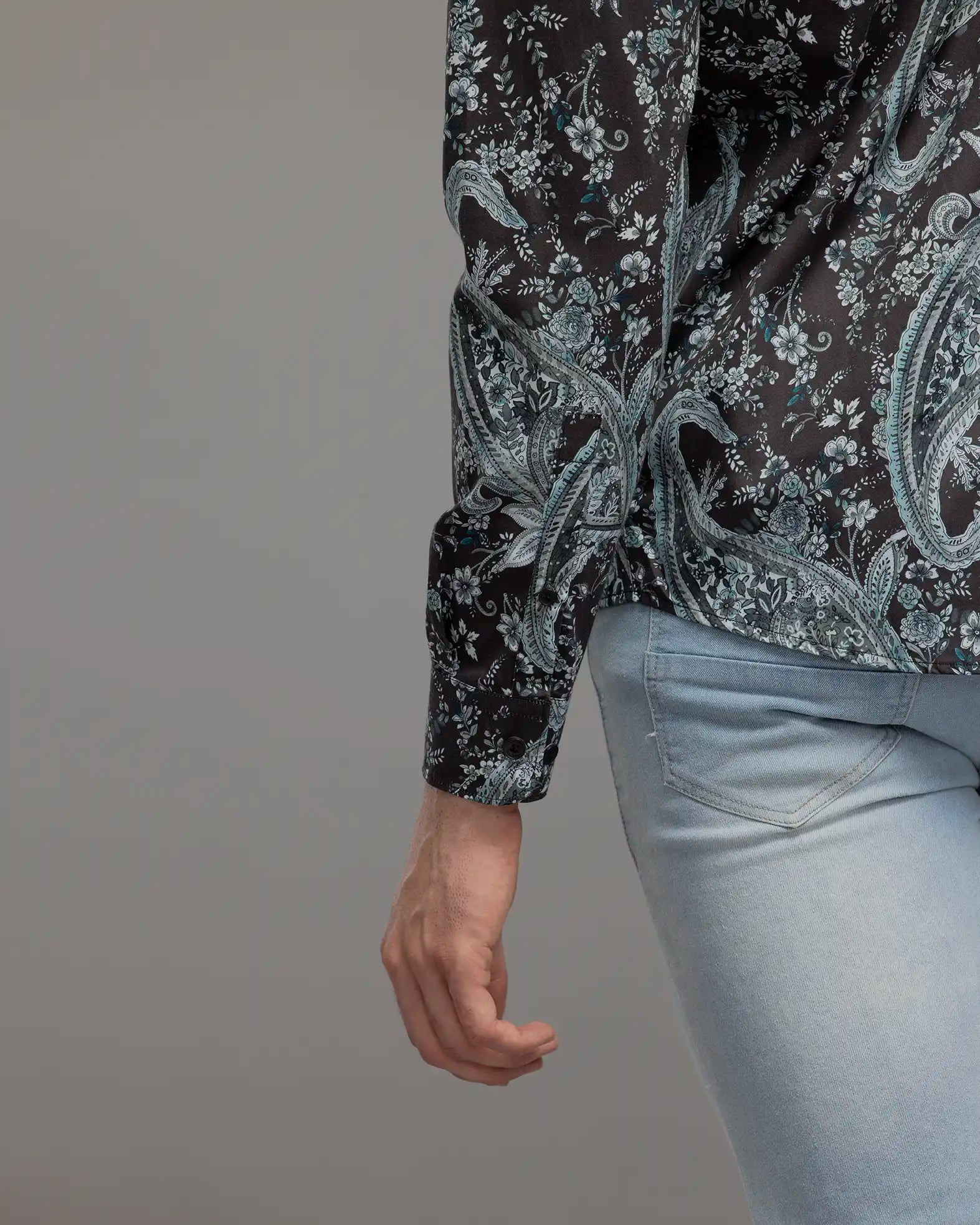 ASH BLACK FLORAL PRINT SHIRT