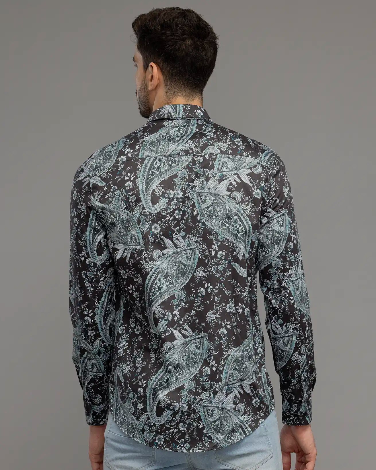 ASH BLACK FLORAL PRINT SHIRT