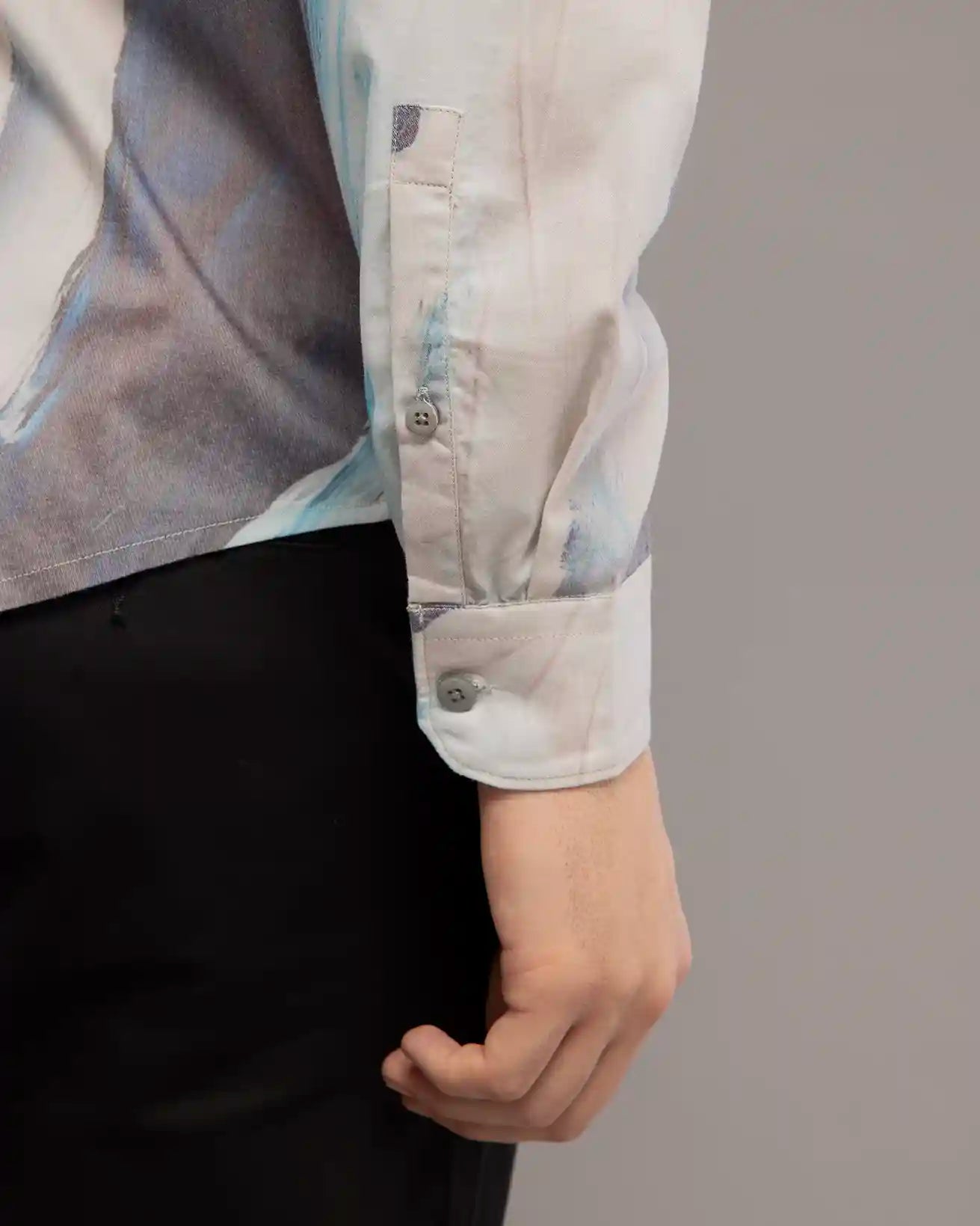 Cream And Ash Digi Print Shirt