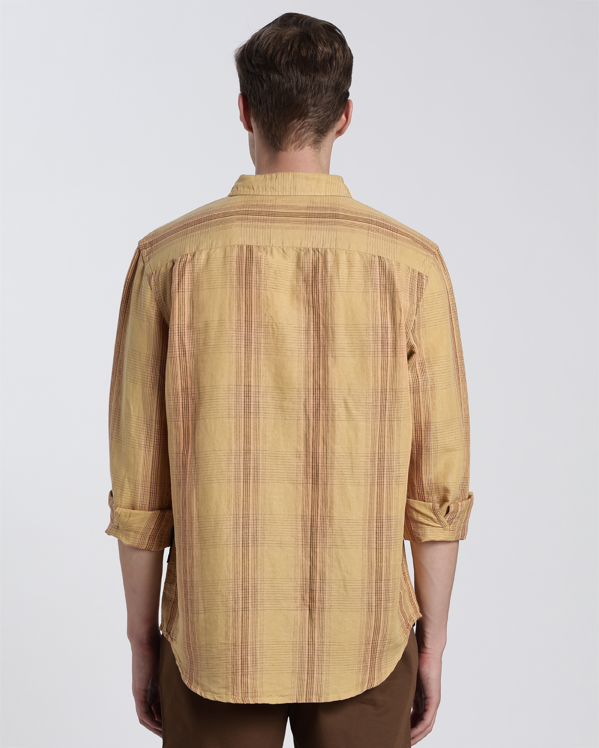 Yellow and Maroon Check Shirt
