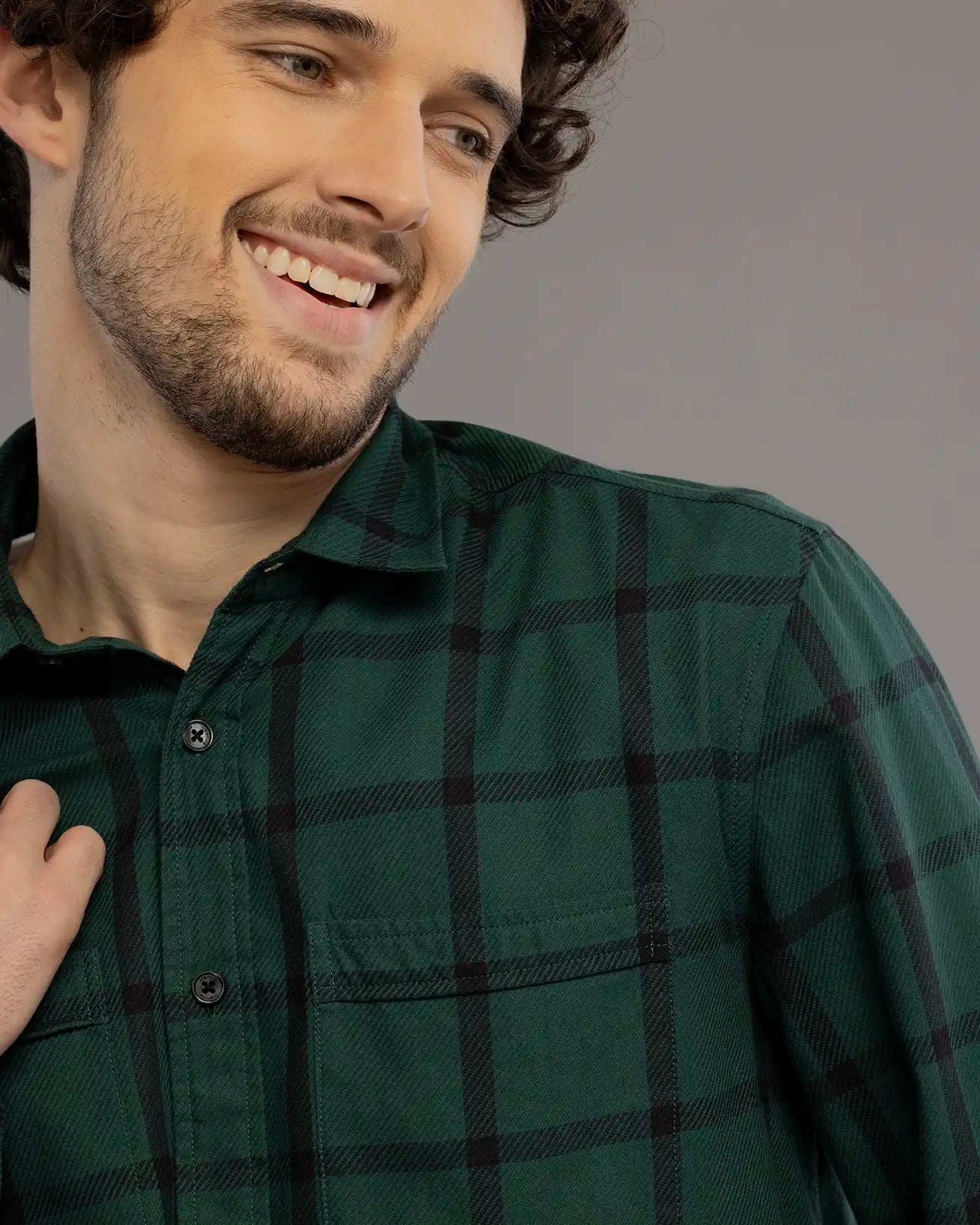 Green Box Check Shirt