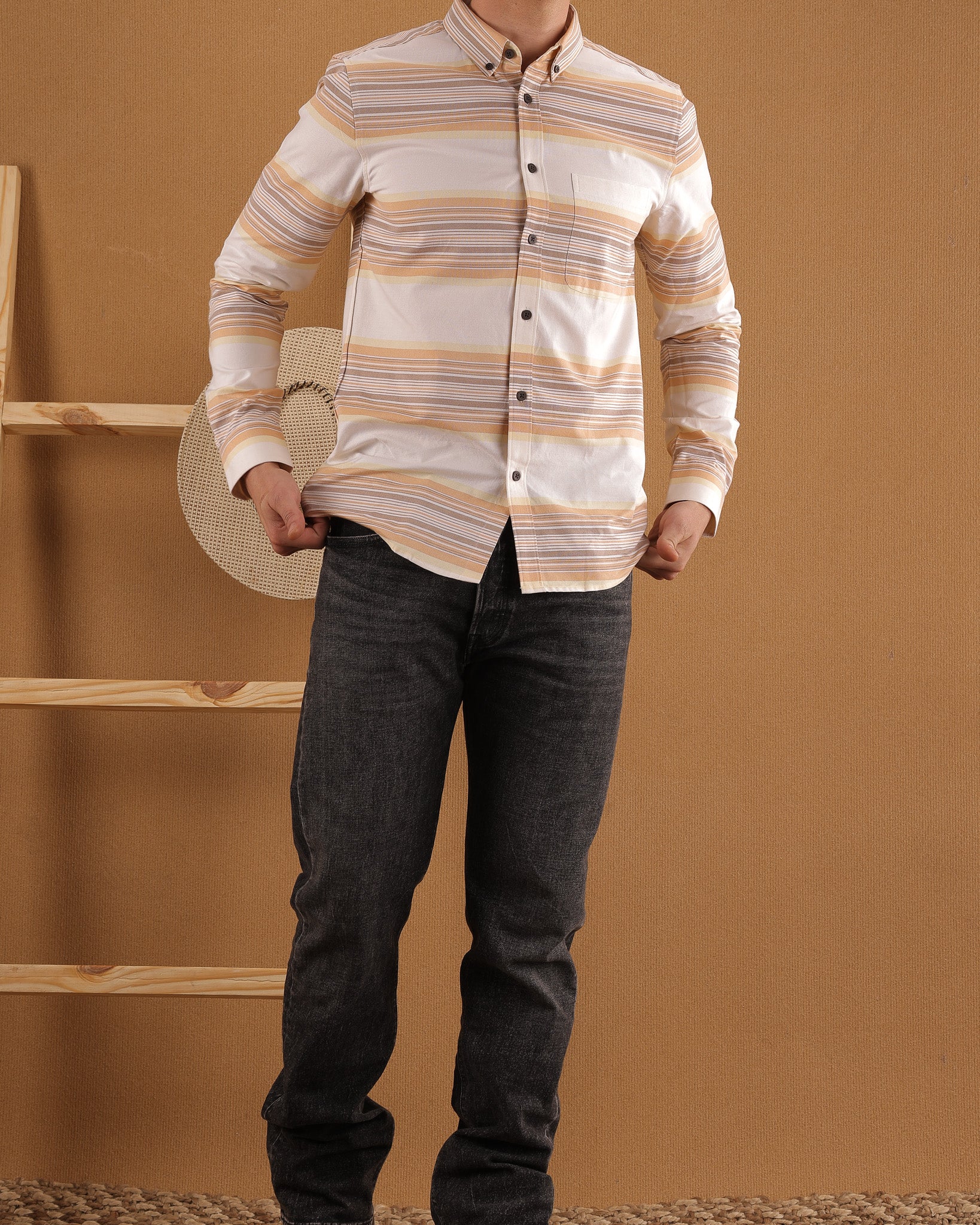 Cream Stripe Shirt