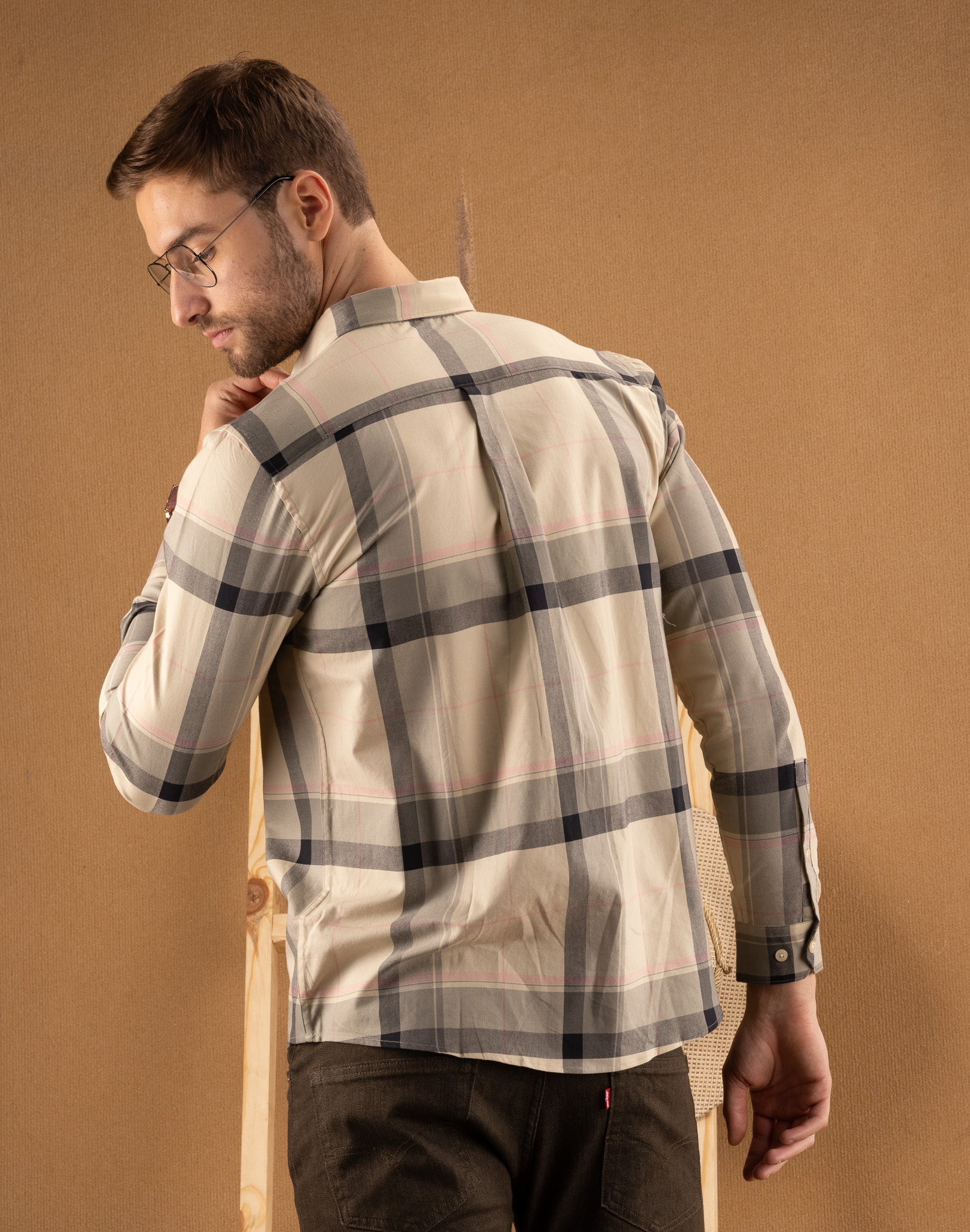 Cream Buffalo Check Shirt