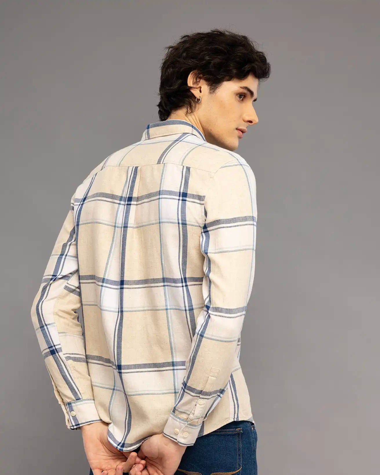 Cream Box Check Shirt