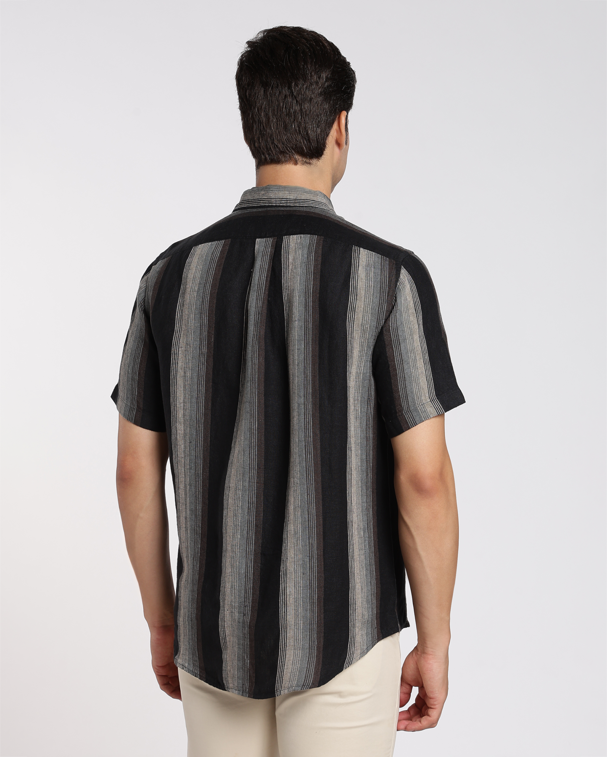 Black and Beige Stripe Shirt