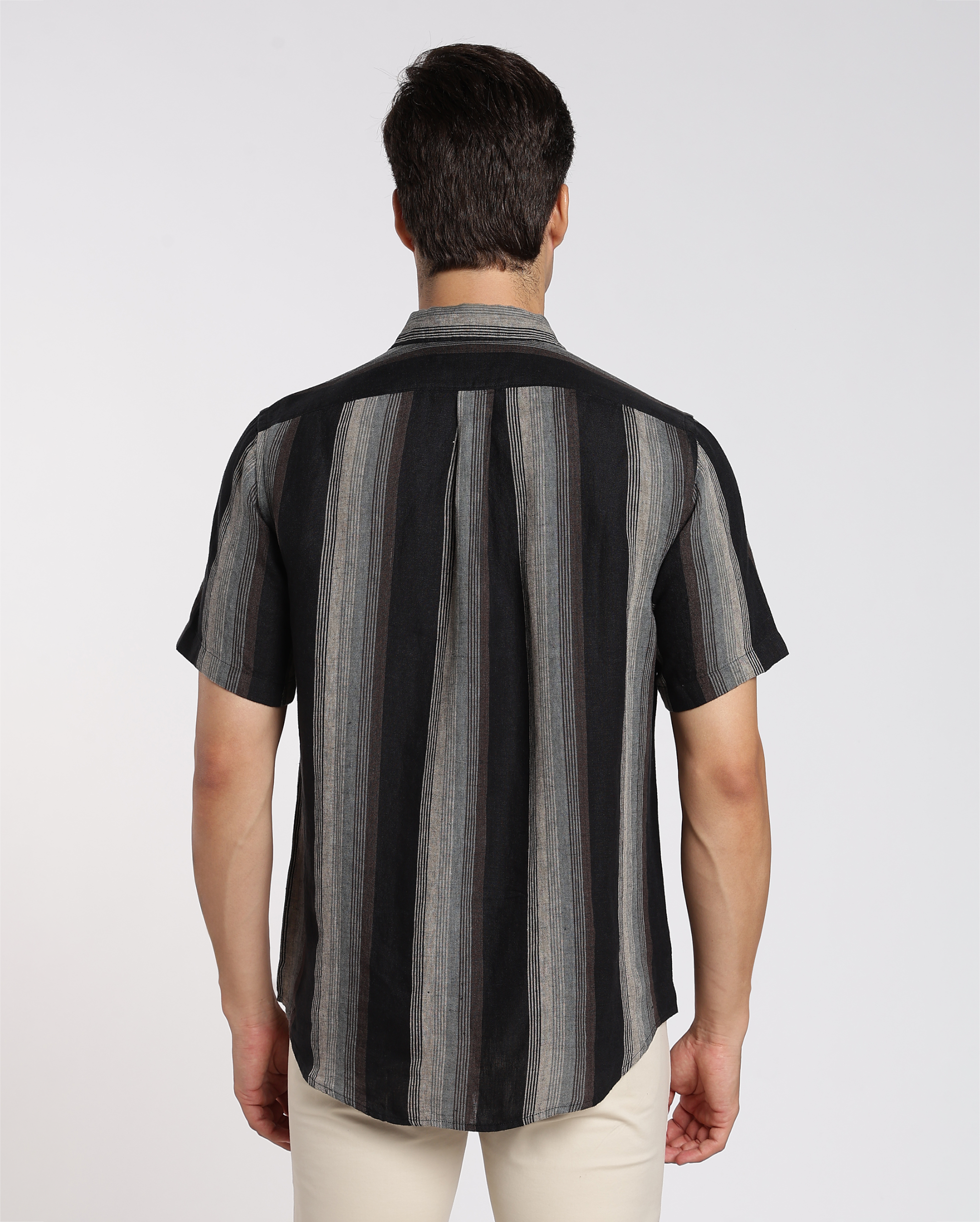 Black and Beige Stripe Shirt