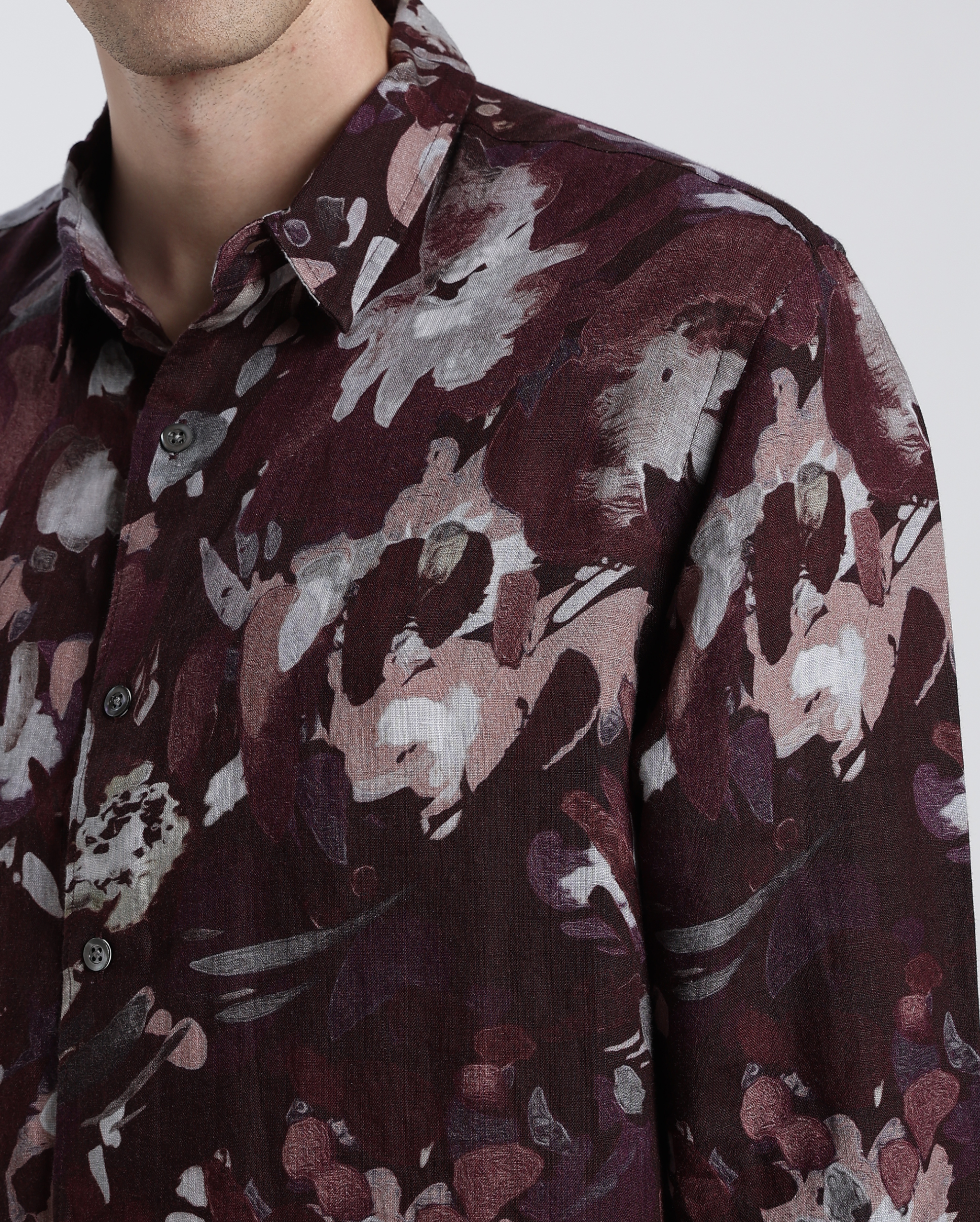 Maroon Digital Print Shirt